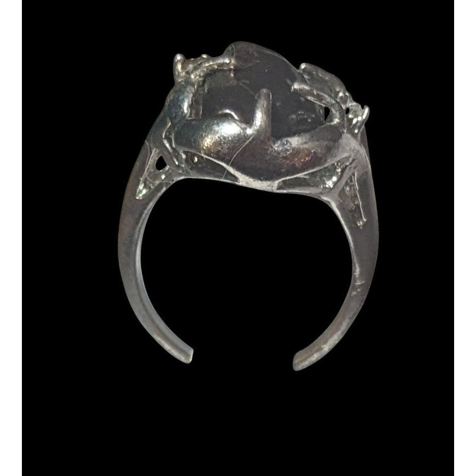 Other Vintage Purple Encased Silver Tone Cage Ring With Clear Gem Size ONE SIZE - 11 Thumbnail