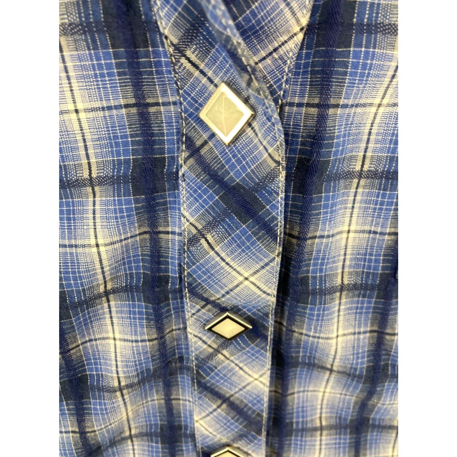 Vintage Panhandle Slim Mens Western Shirt Plaid Long Sleeve Button-Up Snap Pearl Snap Blue Cotton Panhandle Rough Stock Casual Workwear M Mens Size US M / EU 48-50 / 2 - 5 Thumbnail