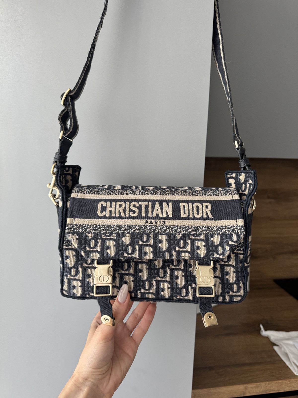 Dior DIOR Small Diorcamp Bag Blue Oblique Embroidery Size ONE SIZE - 2 Thumbnail
