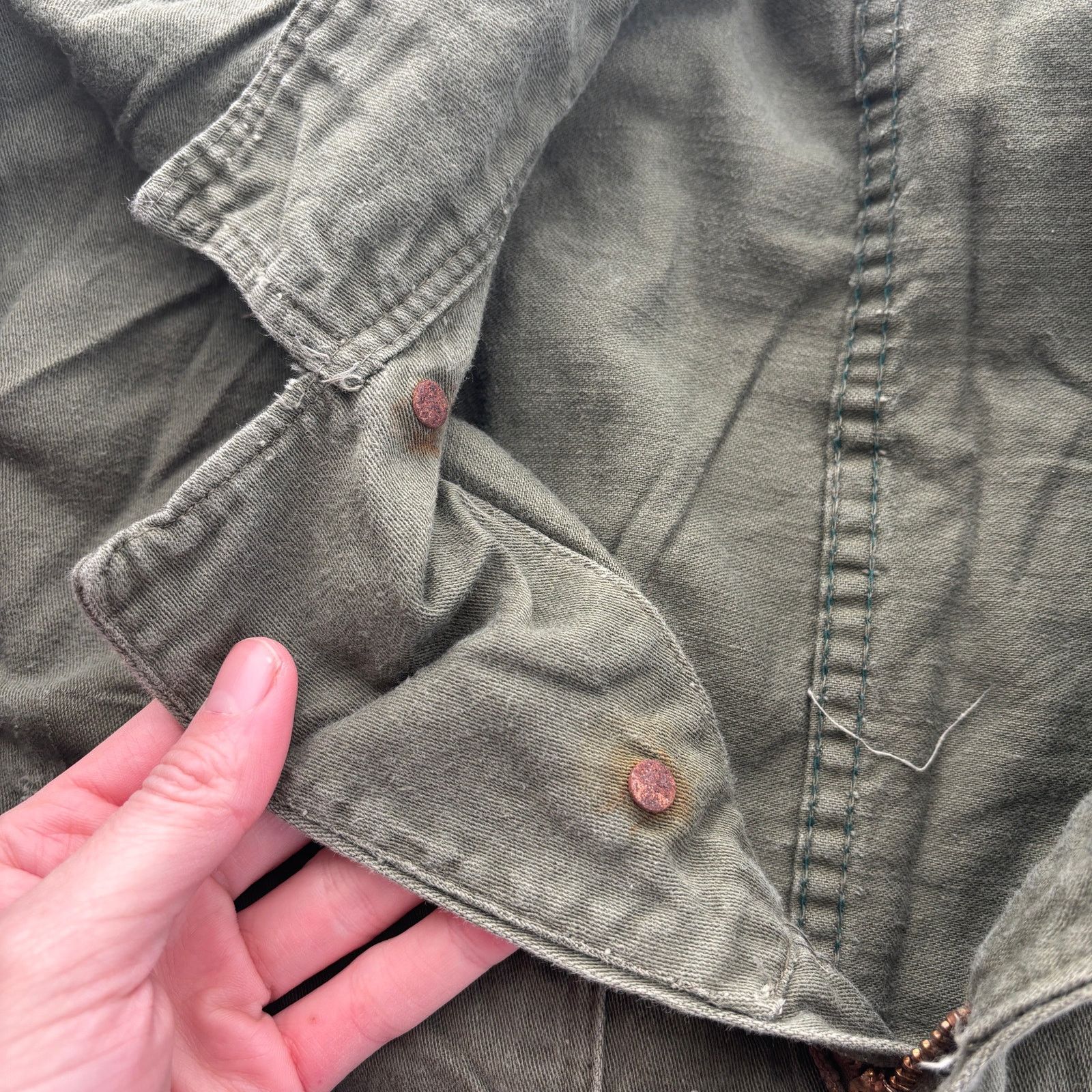 Vintage True vintage 1950s US Army green cotton coveralls Size US 42 / EU 58 - 4 Thumbnail
