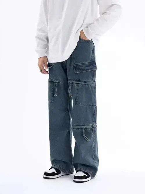Designer × Vintage fade baggy utility skate hiphop cargo pants Size US 32 / EU 48 - 3 Thumbnail