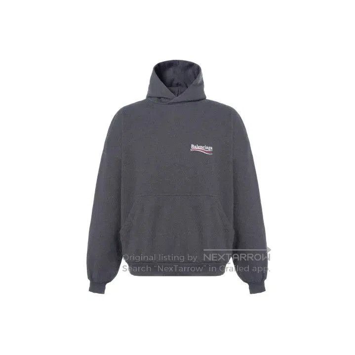 Balenciaga Balenciaga Gray Logo Print Hooded Sweatshirt. Size US M / EU 48-50 / 2 - 1 Thumbnail