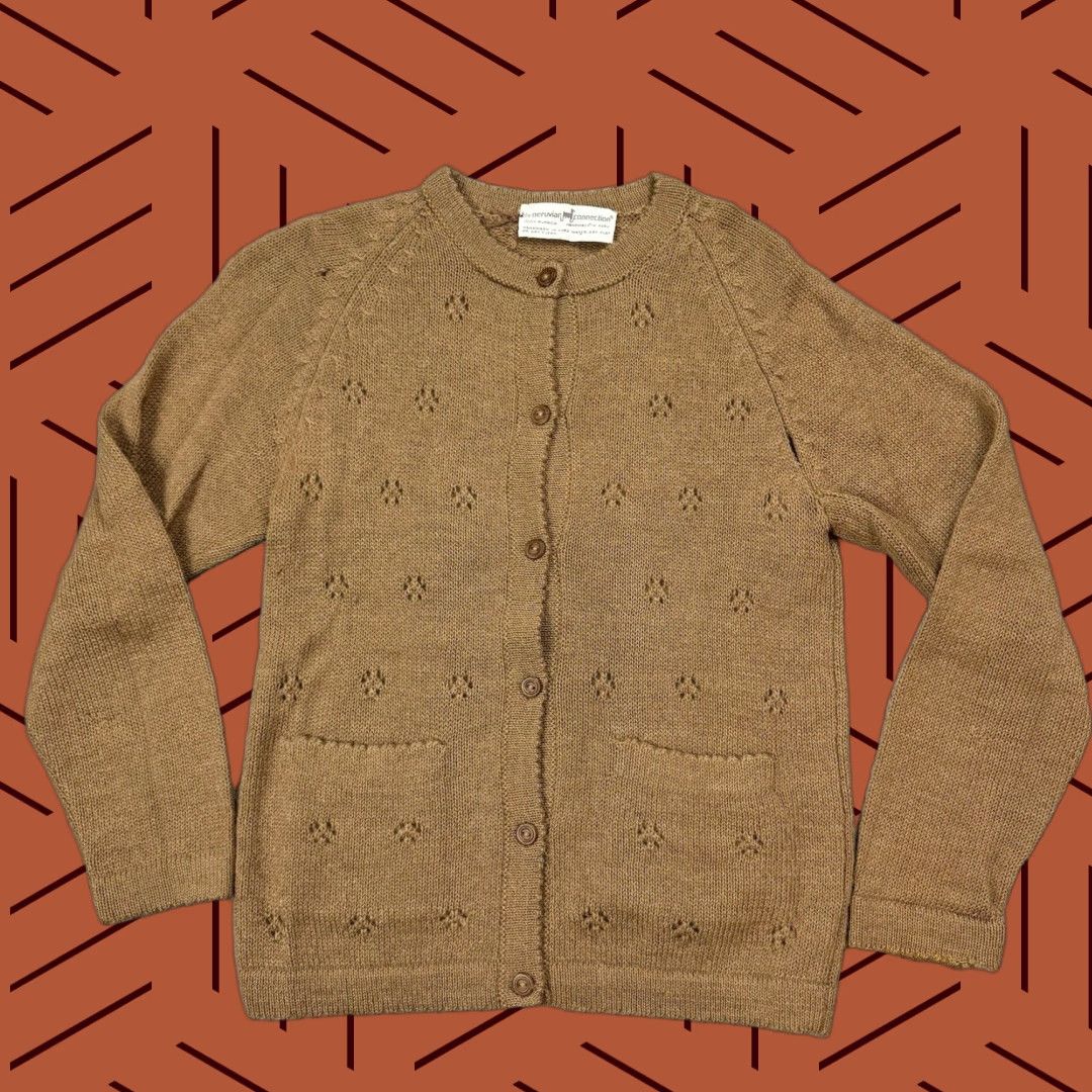 Vintage VINTAGE Peruvian Connection 100% Alpaca Wool Cardigan Sweater M Brown Pockets Long Sleeve Womens Size M / US 6-8 / IT 42-44 - 1 Thumbnail