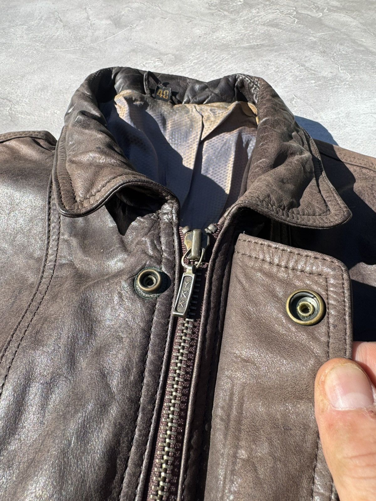 Leather Vintage Distressed Brown Leather Jacket Y2k Size US M / EU 48-50 / 2 - 9 Thumbnail
