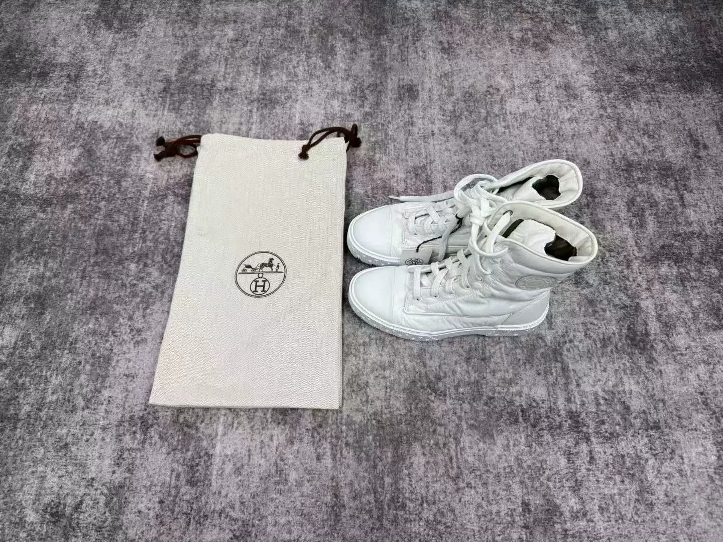 Hermes HERMES White High-Top Snow Boots Size US 4.5 / IT 34.5 - 1 Thumbnail