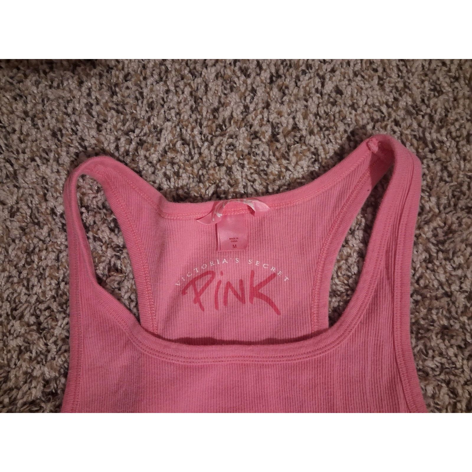 Victoria's Secret Victoria's Secret PINK Pink Women's Ribbed Tank Top Cotton M Size M / US 6-8 / IT 42-44 - 2 Thumbnail