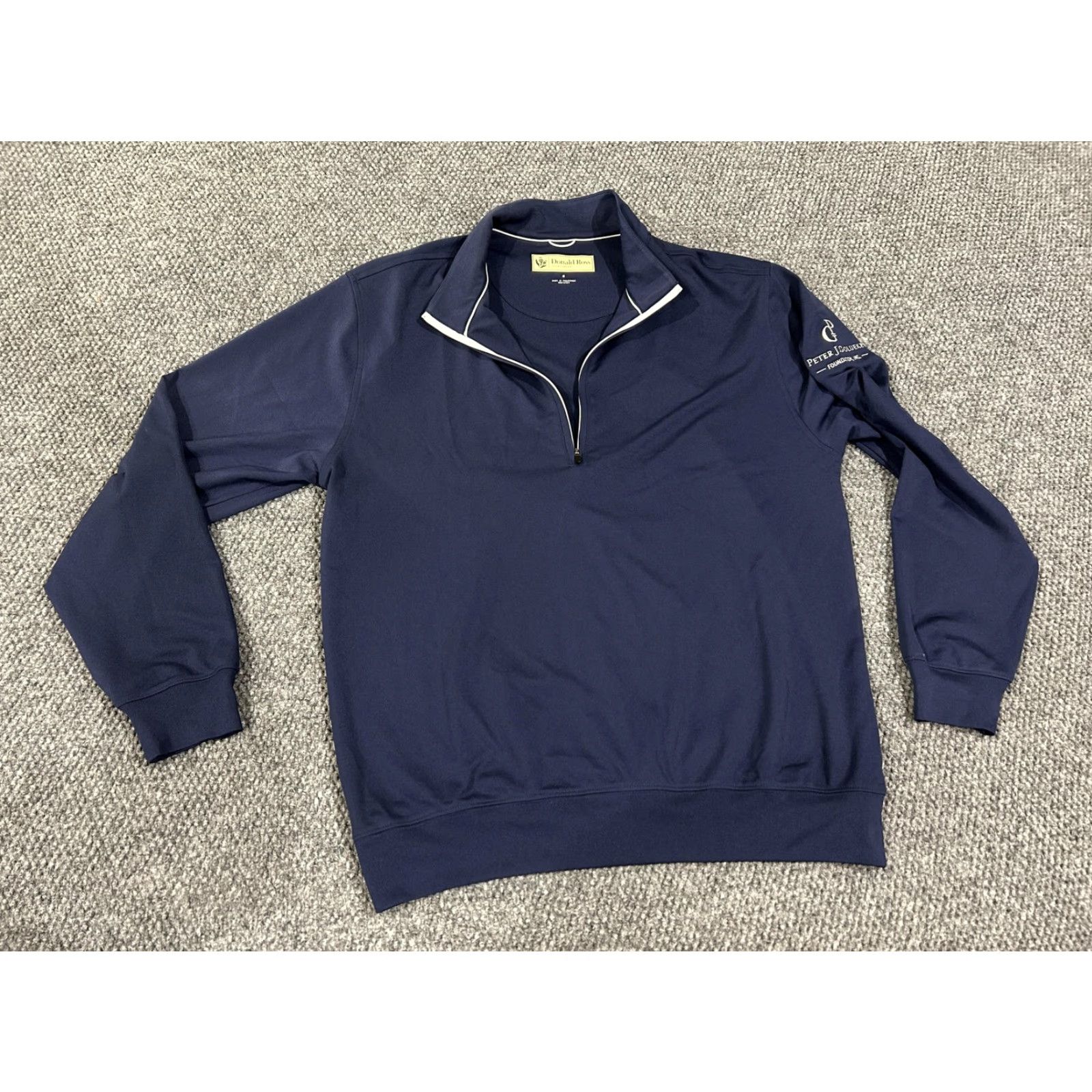 Vintage Donald Ross Sweatshirt Mens Medium Blue 1/4 Zip Golf Pullover Peter J Golueke Knit Polyester Mock Neck Zipper Logo Size US M / EU 48-50 / 2 - 2 Thumbnail