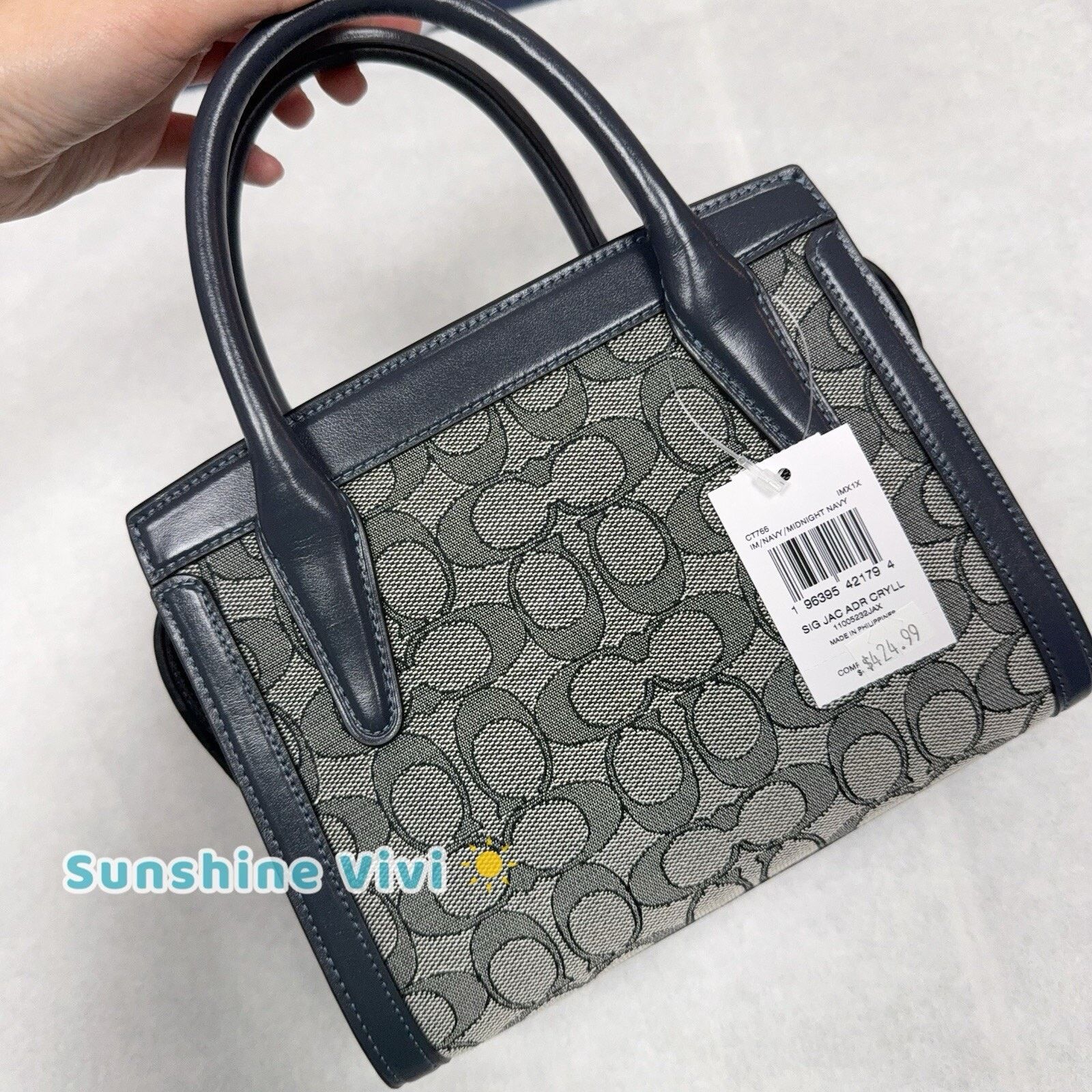 Coach NWT Coach Andrea Carryall Bag Signature Navy/Midnight CT766 Size ONE SIZE - 16 Thumbnail