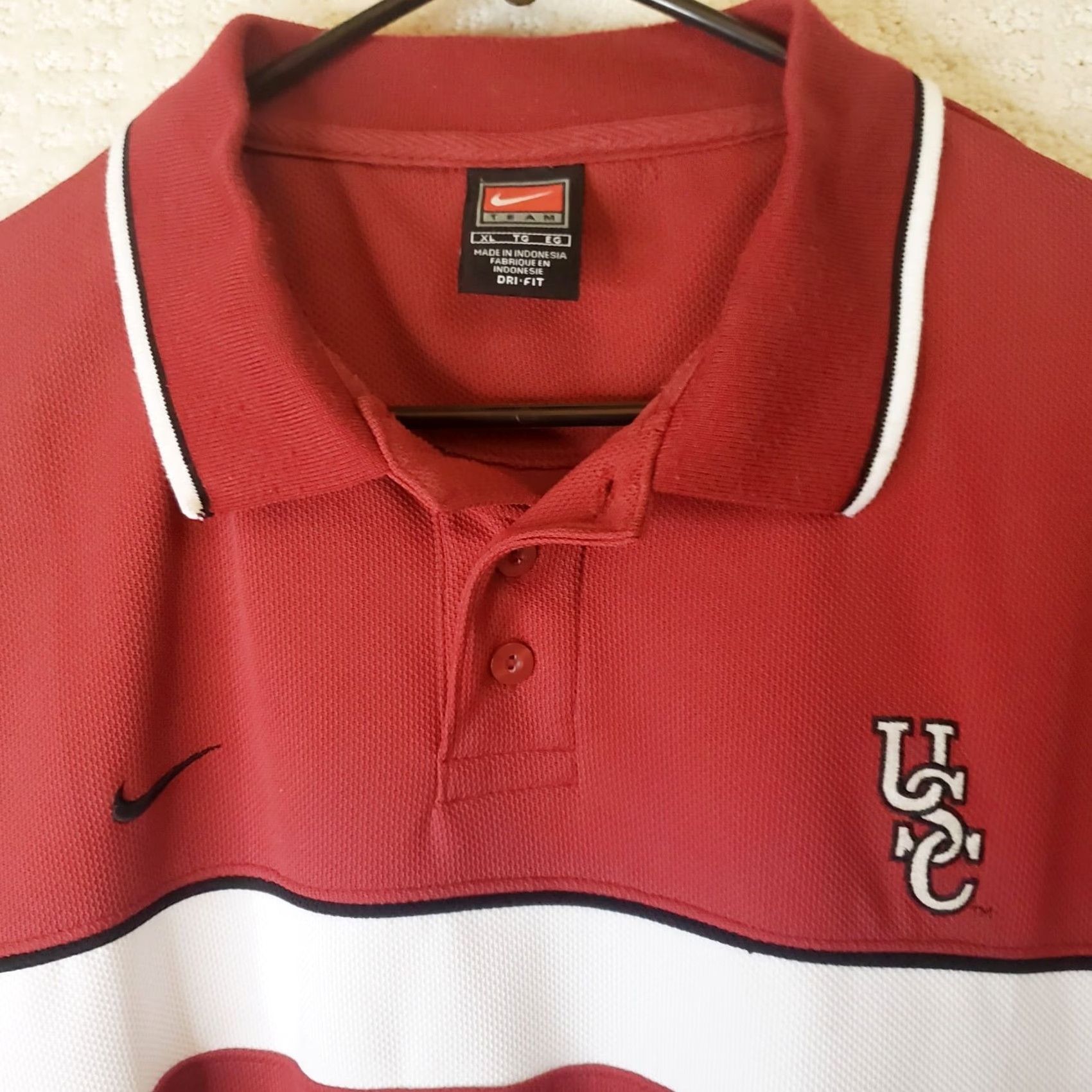 Nike NIKE Men's XL Garnet Striped South Carolina Gamecocks Golf Polo Shirt Size US XL / EU 56 / 4 - 4 Thumbnail