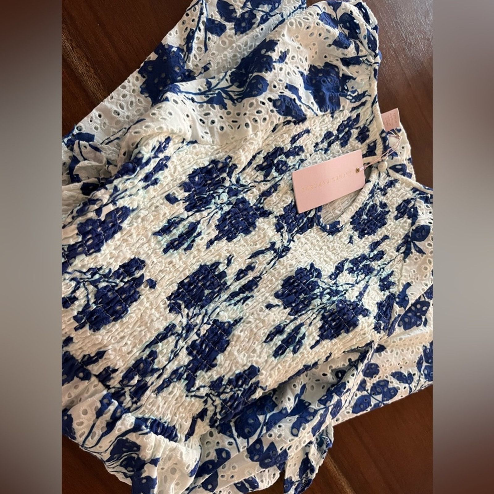 Other 🎉LAST PIECE🎉RACHEL PARCELL Eyelet Smocked Mini Dress Size M / US 6-8 / IT 42-44 - 4 Thumbnail