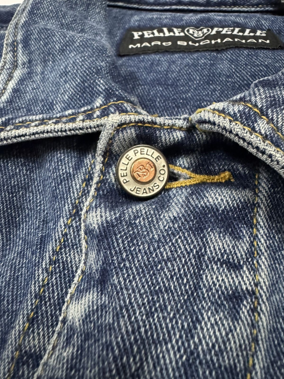 Marc Buchanan × Pelle Pelle × Vintage Vtg🔥90’s Marc Buchanan Pelle Pelle Trucker Denim Rap Style Size US M / EU 48-50 / 2 - 20 Thumbnail