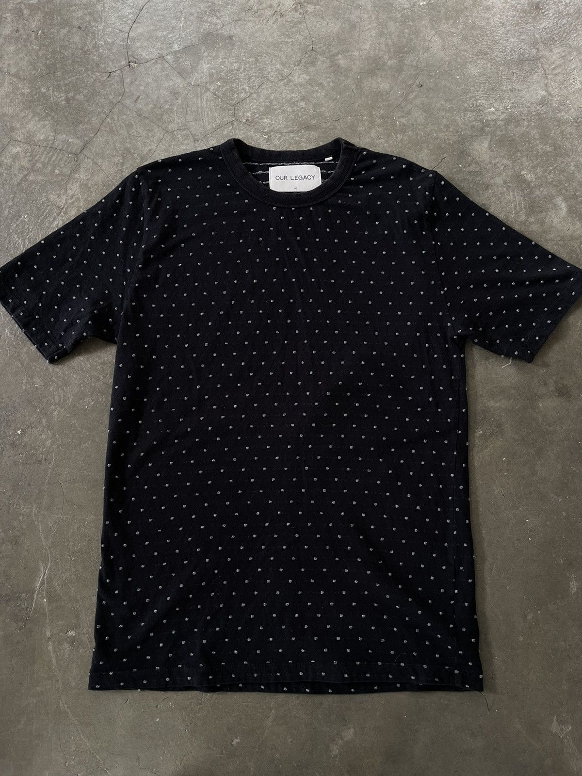 Our Legacy AW14 Our Legacy Melange Jacquard Dot Black Tee Size US L / EU 52-54 / 3 - 1 Thumbnail