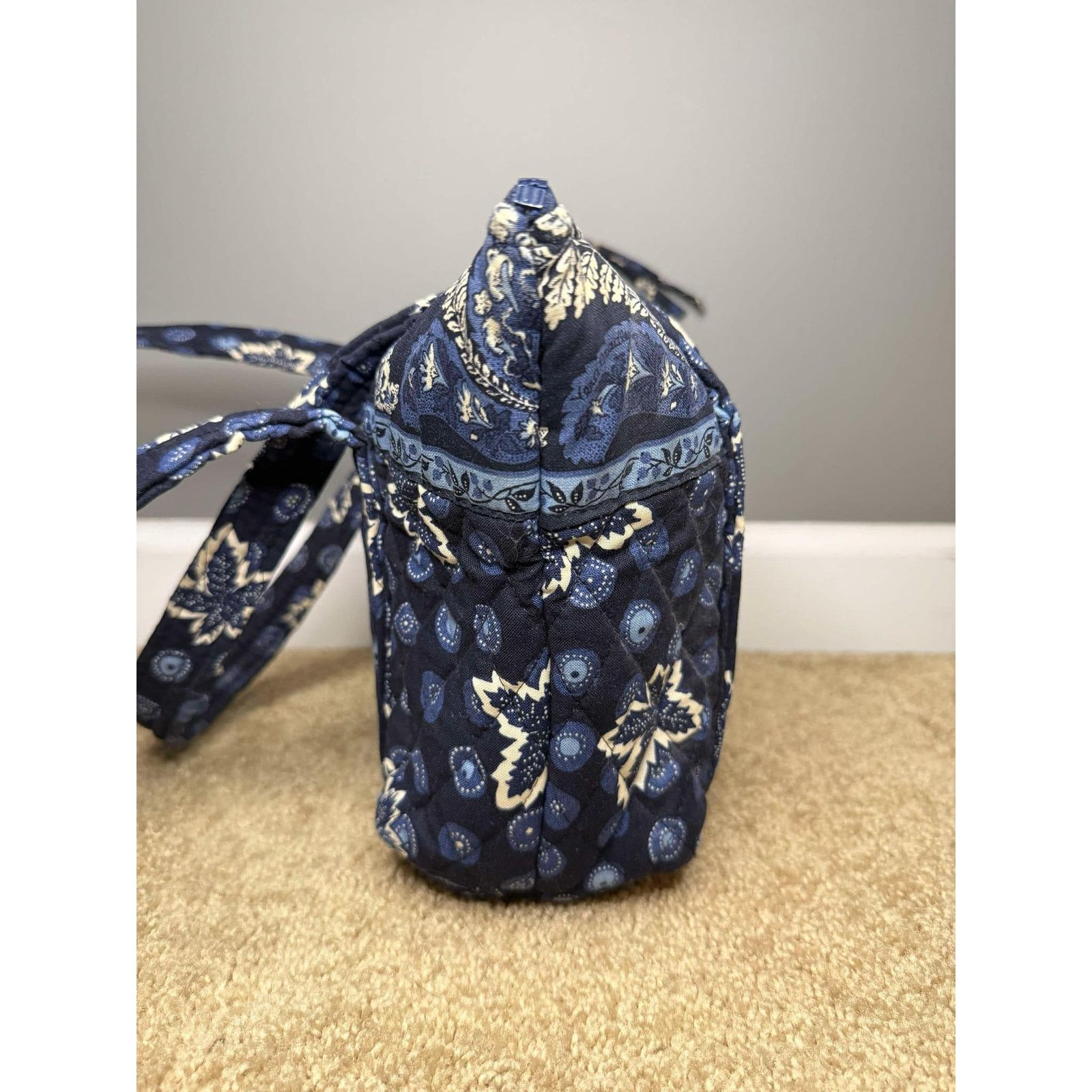 Vera Bradley Vera Bradley Quilted Tropical Shoulder Tote Bag Navy Blue Size ONE SIZE - 8 Thumbnail