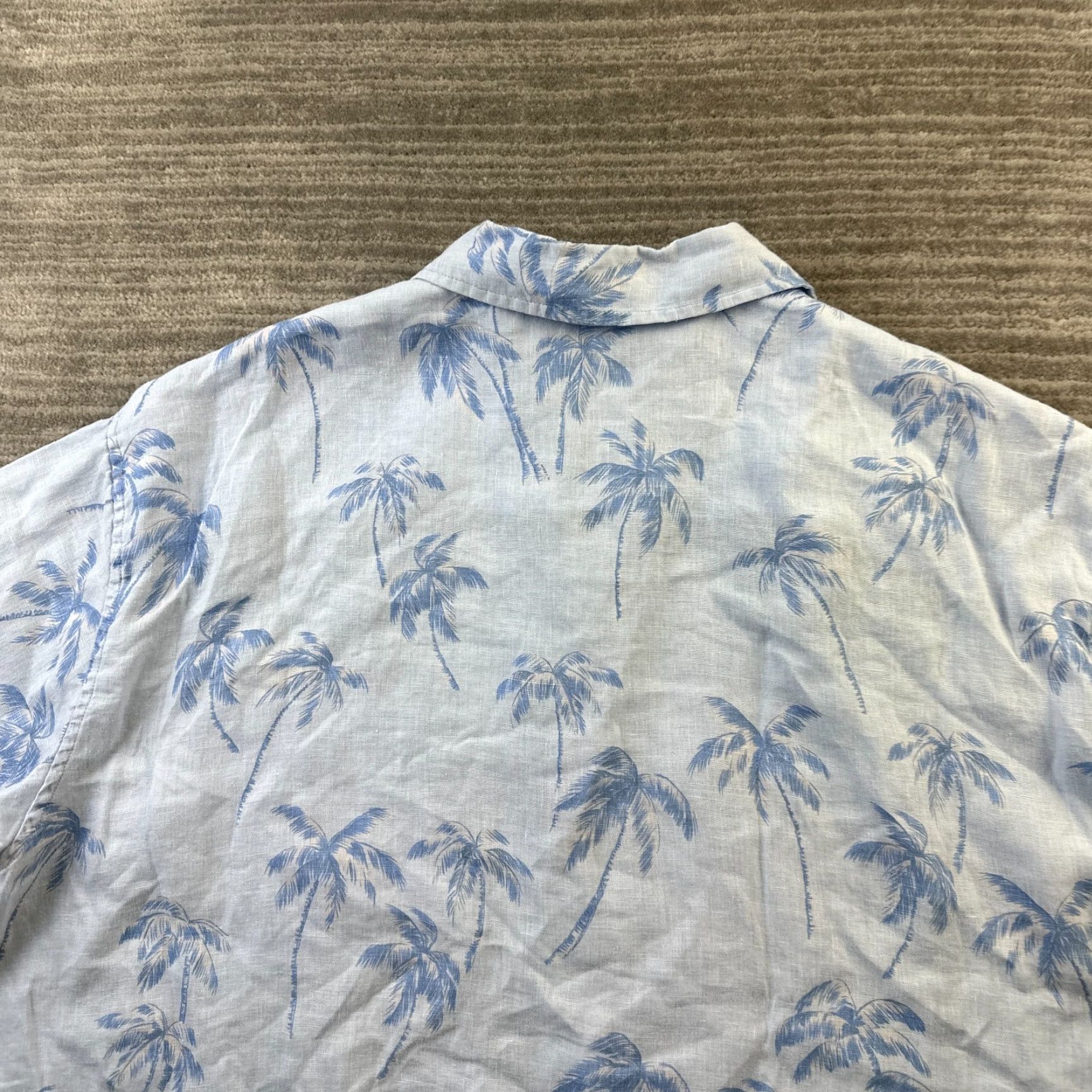 Tori Richard Tori Richard Shirt Mens Extra Large Blue Button Up Linen Camp Size US XL / EU 56 / 4 - 5 Thumbnail