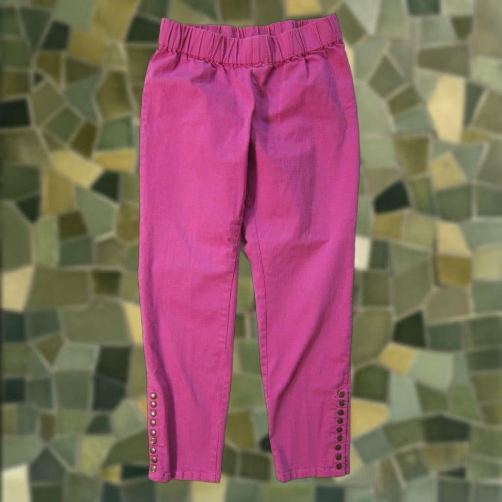 Soft Surroundings Soft Surroundings Pants Women PM Pink Chino Snap Ankle Pocket Comfort Cotton Stretch 30" Waist 42" Hip 10" Rise 27" Inseam Womens PM Size 32" / US 10 / IT 46 - 1 Thumbnail