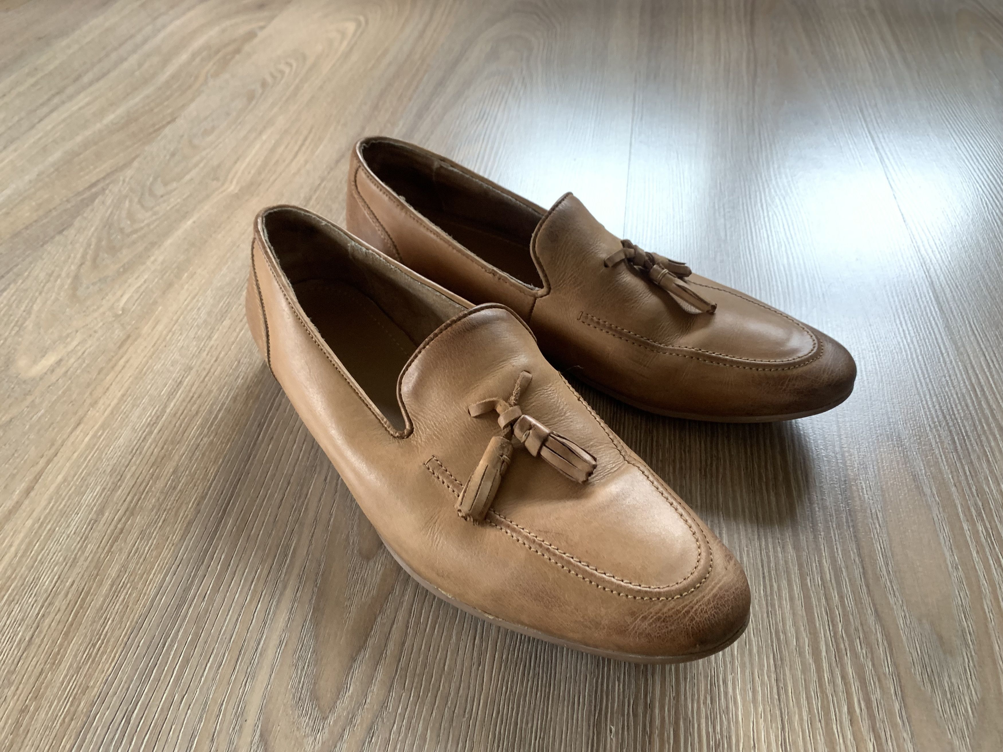 Kurt Geiger Kurt Geiger Tan Leather Tassel Loafers Size US 11 / EU 44 - 9 Thumbnail