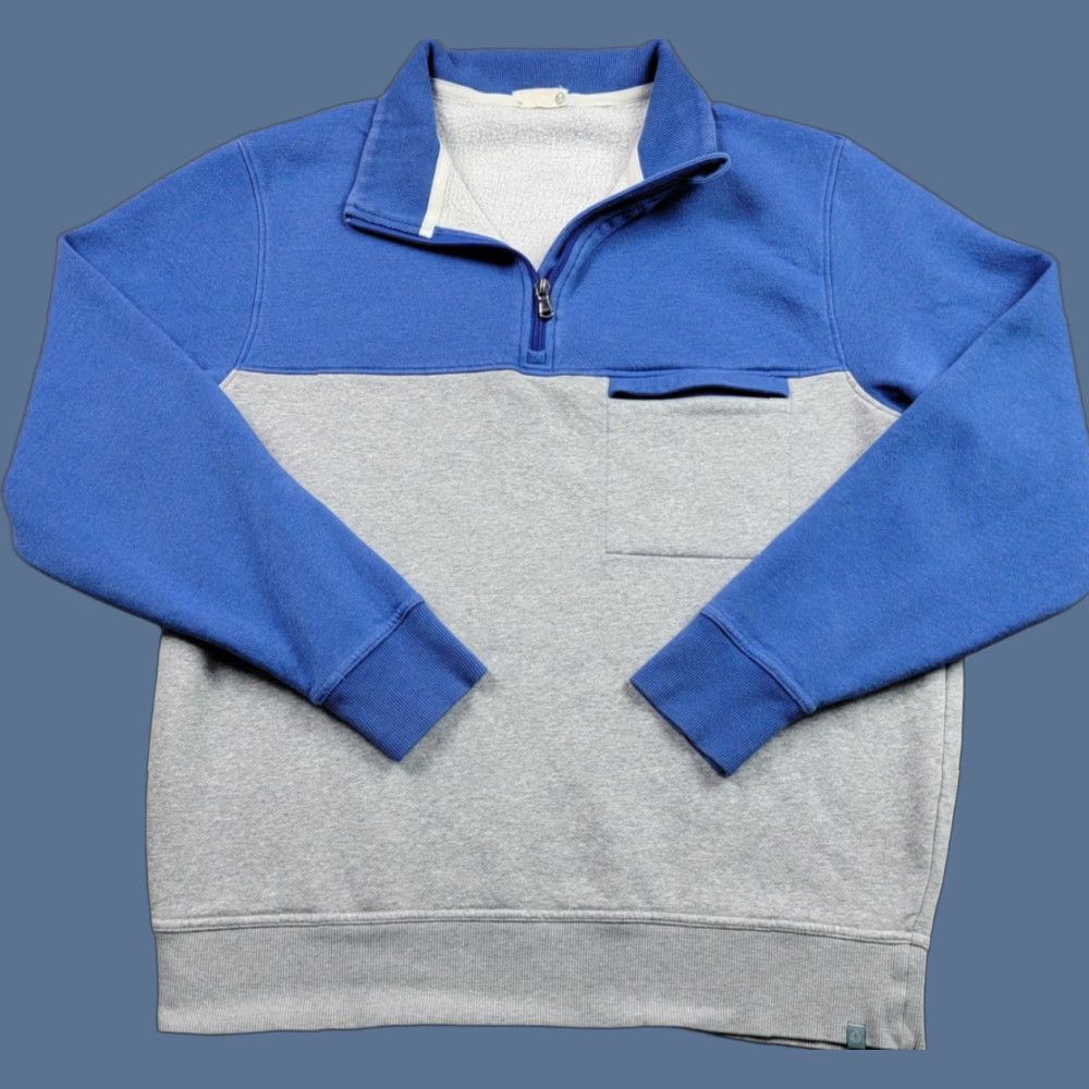 Vintage Tasc Performance Pullover Mens Large Blue Gray Quarter Zip Polo Size US L / EU 52-54 / 3 - 1 Thumbnail