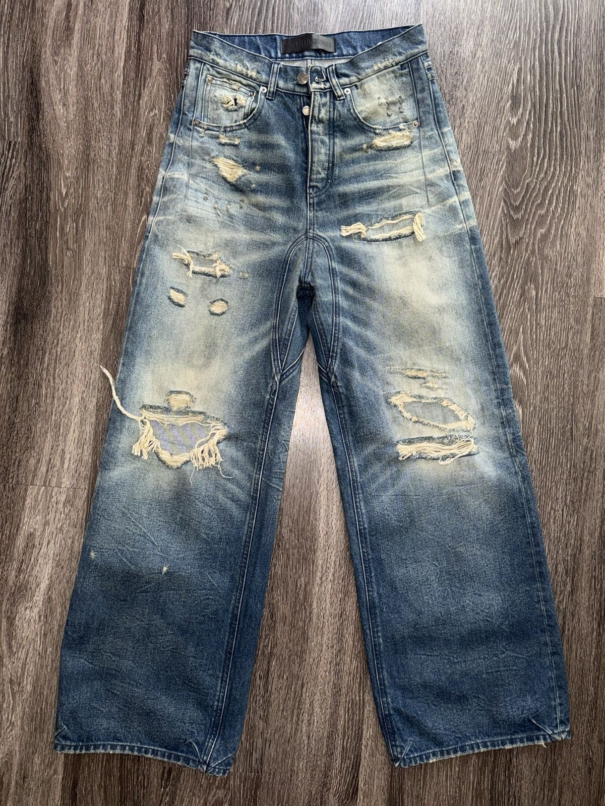 No Faith Studios RAW DENIM JAPANESE ULTRA LOOSE FIT BLUE | Grailed