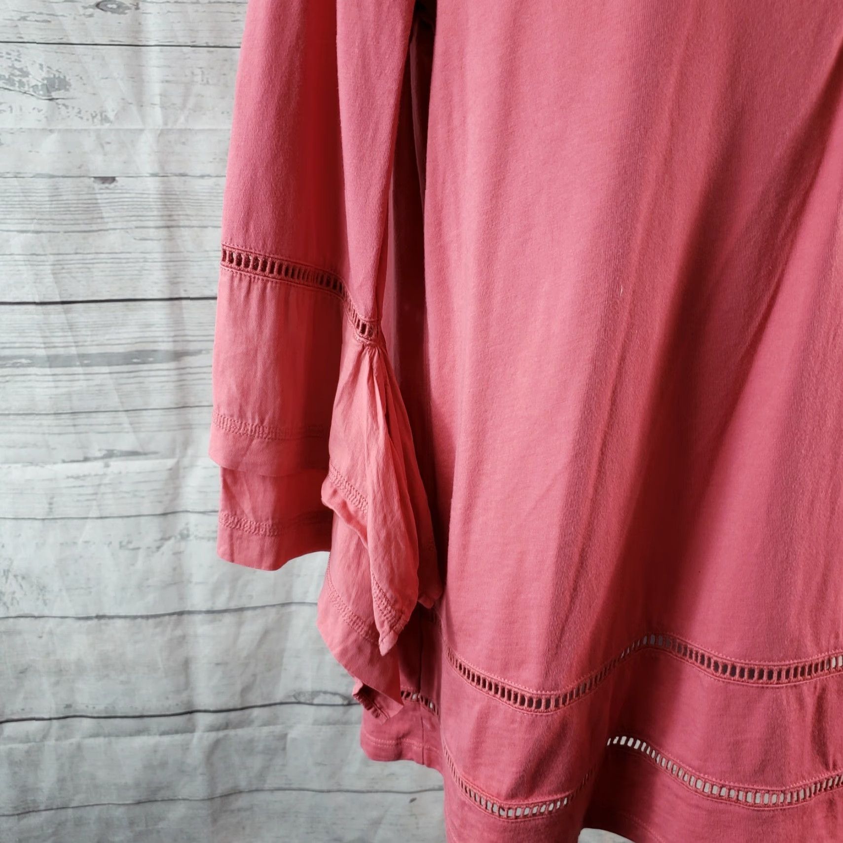 Soft Surroundings Soft Surroundings Imogen Top Womens Blouse 3/4 Sleeve Cotton Blend Pink Medium Size M / US 6-8 / IT 42-44 - 4 Thumbnail