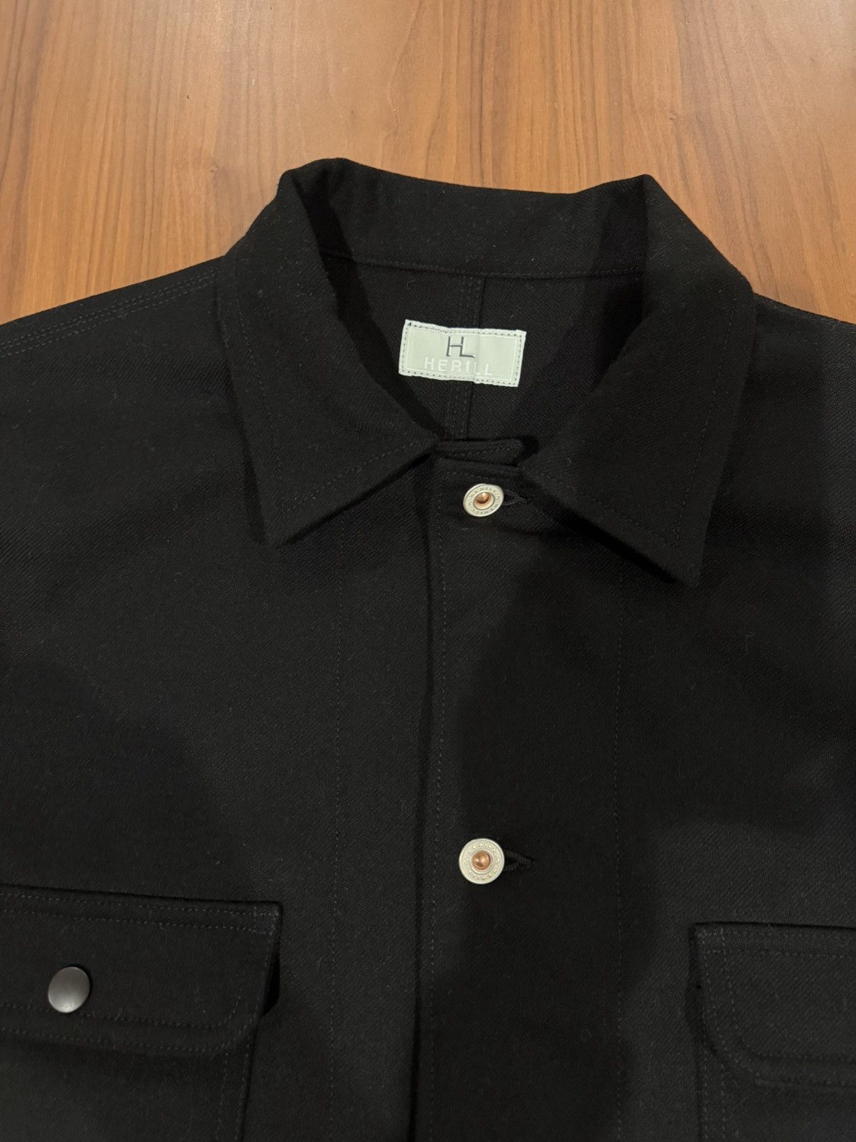 Herill Herill Black Sheep Wool Railroad Chore Jacket XL (4) Japan Size US XL / EU 56 / 4 - 2 Thumbnail