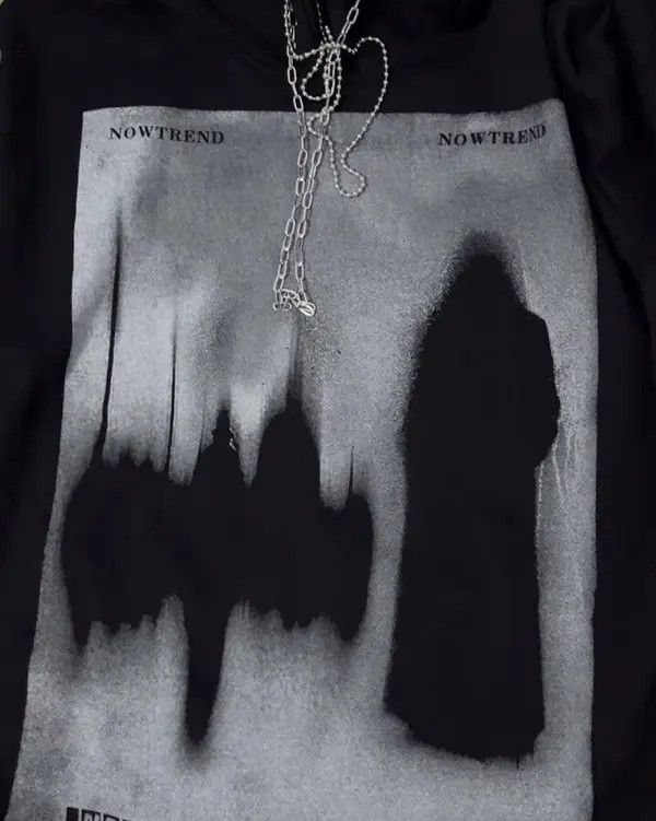 VIBE Rare fashion goth gothic shadow hoodie sweatshirt with chain Size US M / EU 48-50 / 2 - 7 Thumbnail