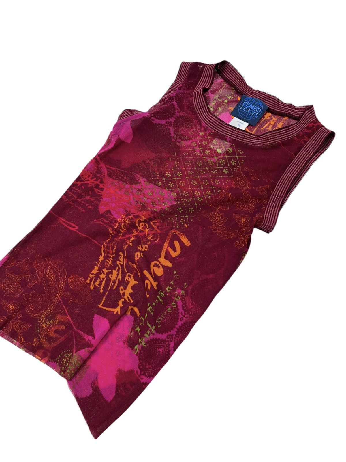 Kenzo × Vintage Vintage Kenzo Mesh Top Sleeveless Japanese Floral y2k Size M / US 6-8 / IT 42-44 - 6 Thumbnail