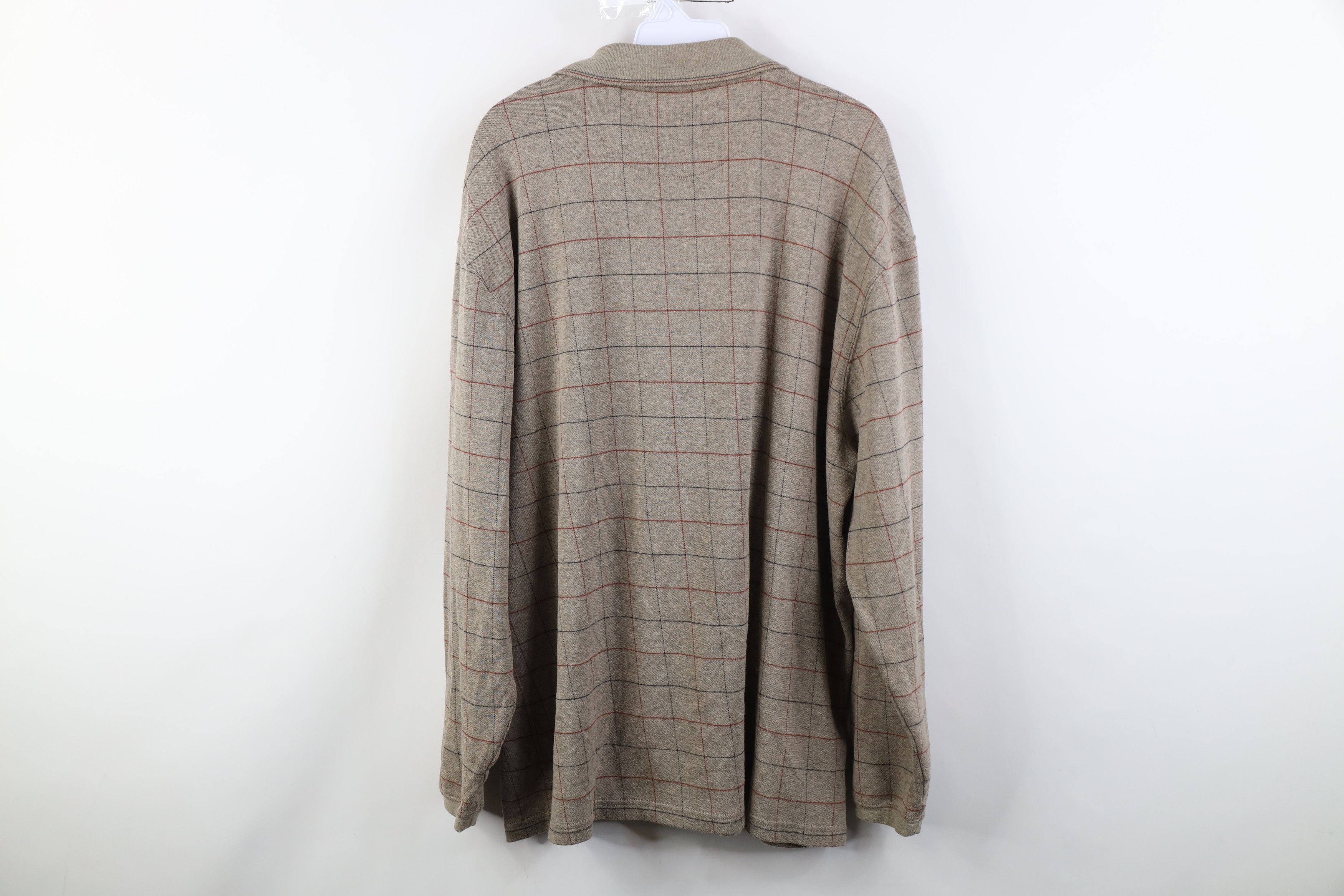 Vintage Vintage 90s Streetwear Long Sleeve Rugby Polo Shirt Plaid Size US XXL / EU 58 / 5 - 11 Thumbnail