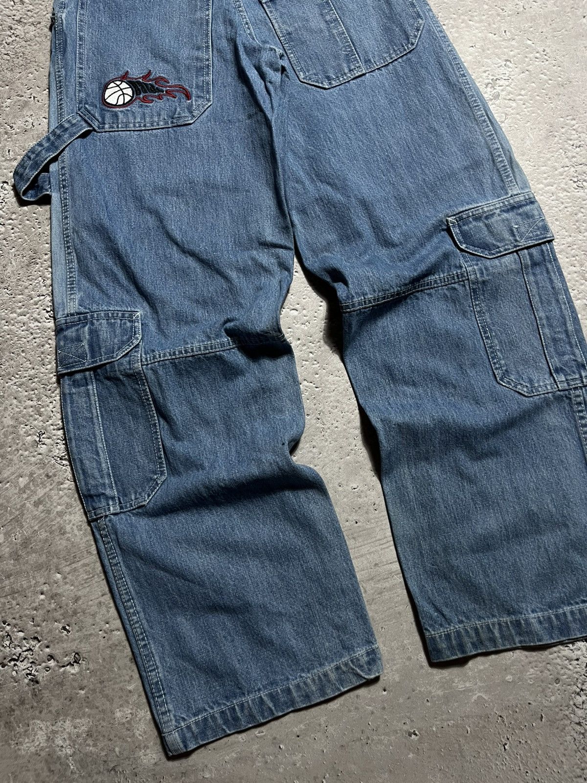 Vintage Vintage Y2K Baggy Carpenter Jeans Flame Basketball Patch Size US 29 - 4 Thumbnail