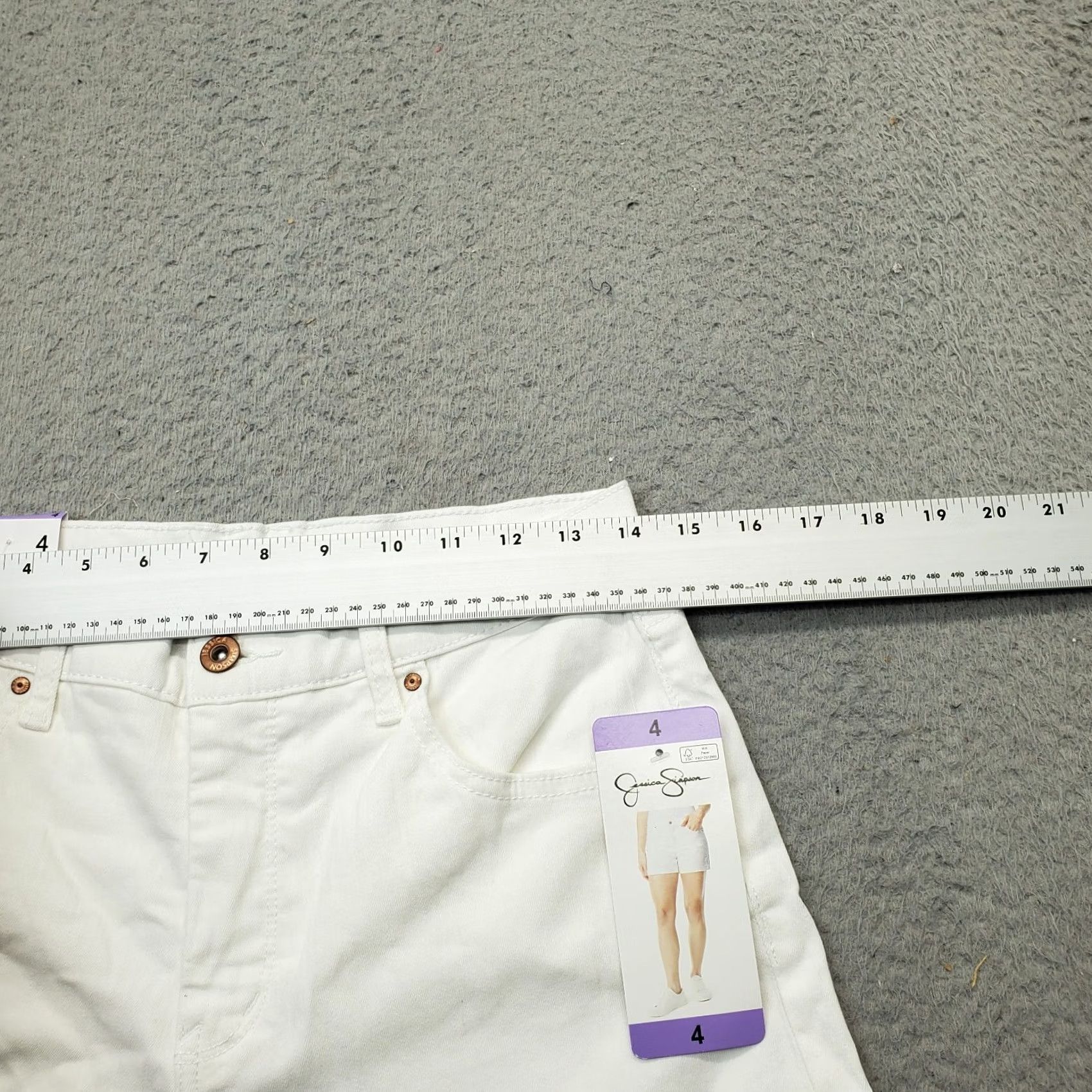 Jessica Simpson Jessica Simpson White Denim Rolled Shorts 4 Women 5-Pocket High Rise Casual Summer Beach Size 27" / US 4 / IT 40 - 5 Thumbnail