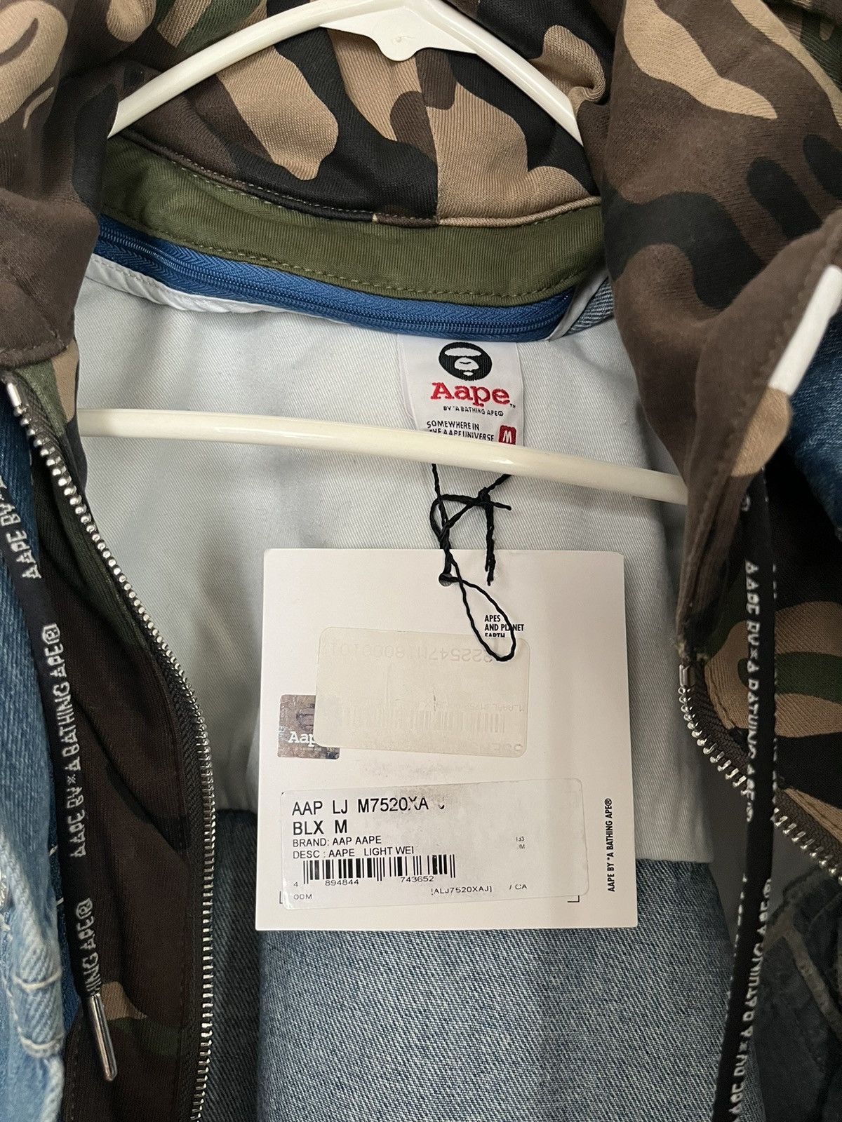 Aape Bape Patches Denim Jacket (removable hoodie) Size US M / EU 48-50 / 2 - 3 Thumbnail