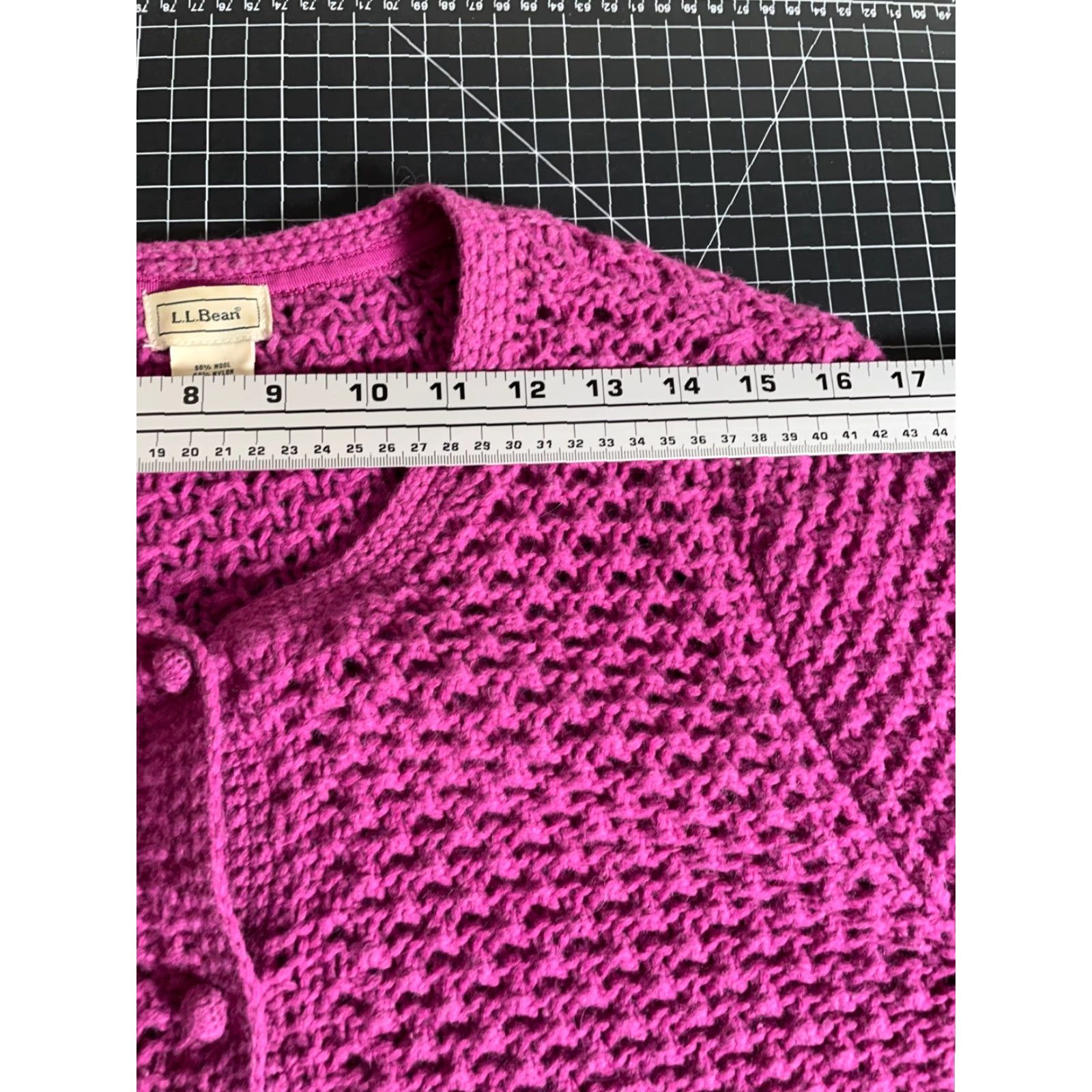 Vintage VINTAGE L.L. Bean Cardigan Sweater Women XL Purple Open Knit Angora Wool Blend Crew Neck Long Sleeve Caridgan Size XL / US 12-14 / IT 48-50 - 7 Thumbnail
