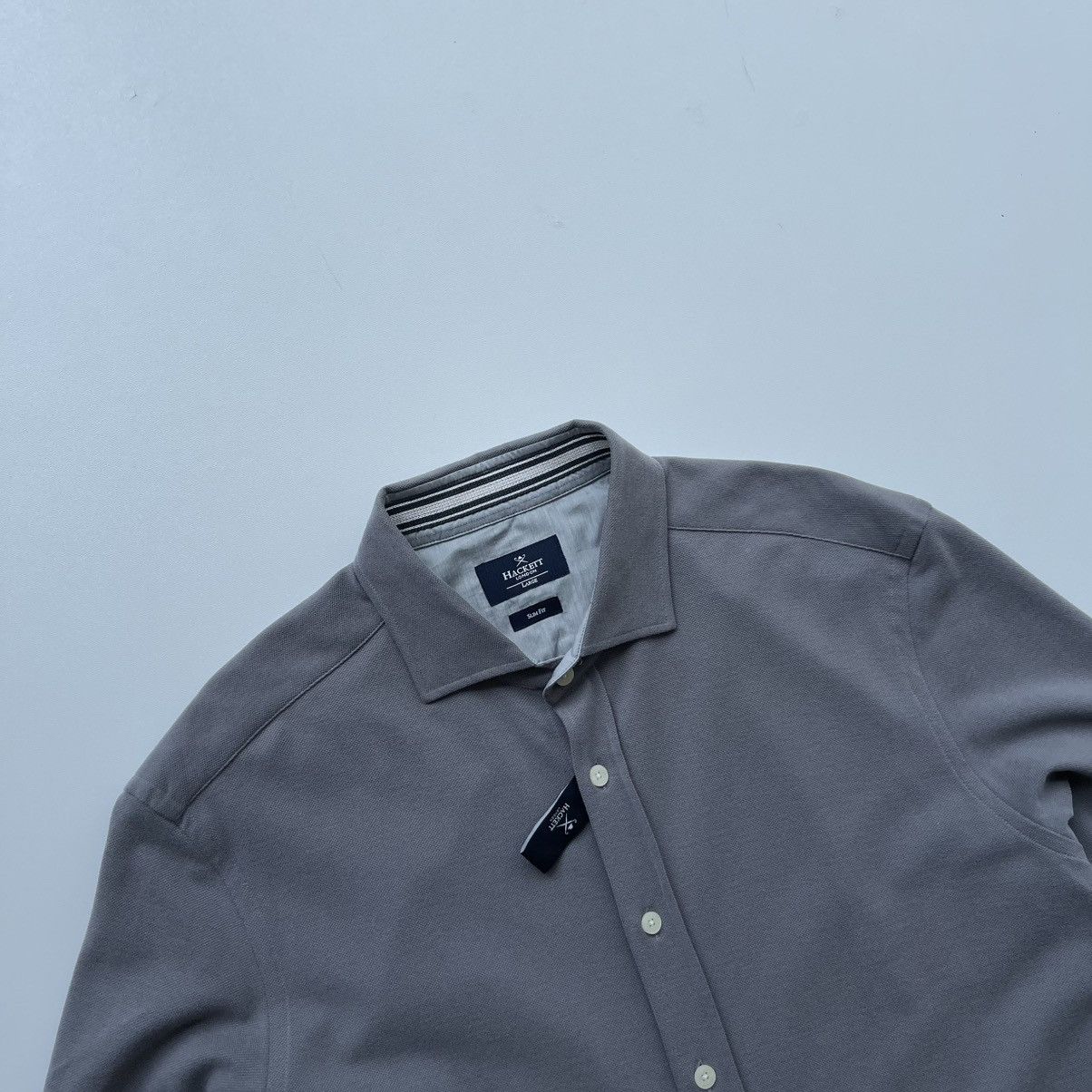 Hackett Hackett London Kent Cotton Slim Fit Button Ups Shirt Grey Size US L / EU 52-54 / 3 - 2 Thumbnail