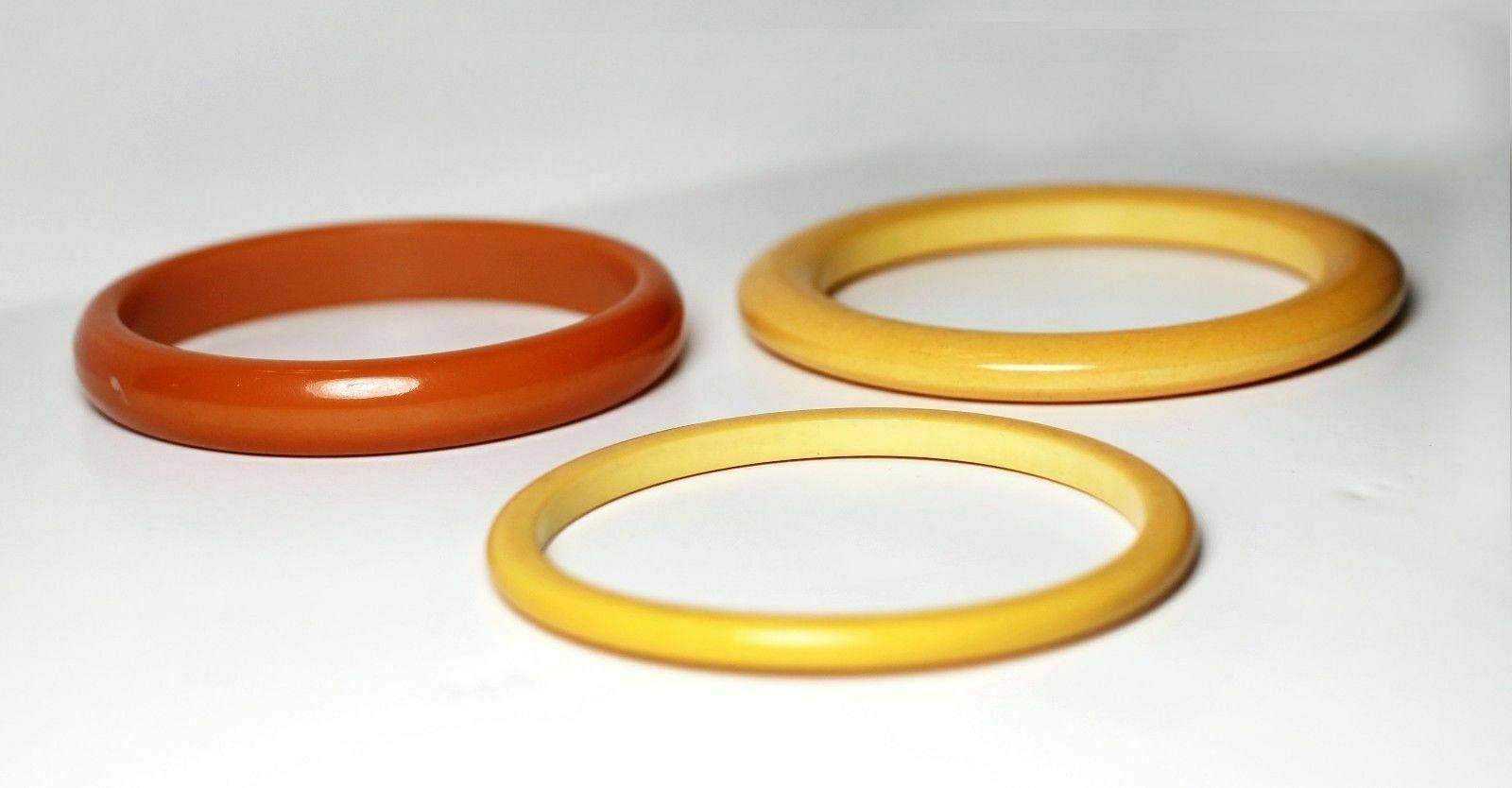 Designer Beige and Butterscotch Bakelite Bangles Set Size ONE SIZE - 2 Thumbnail