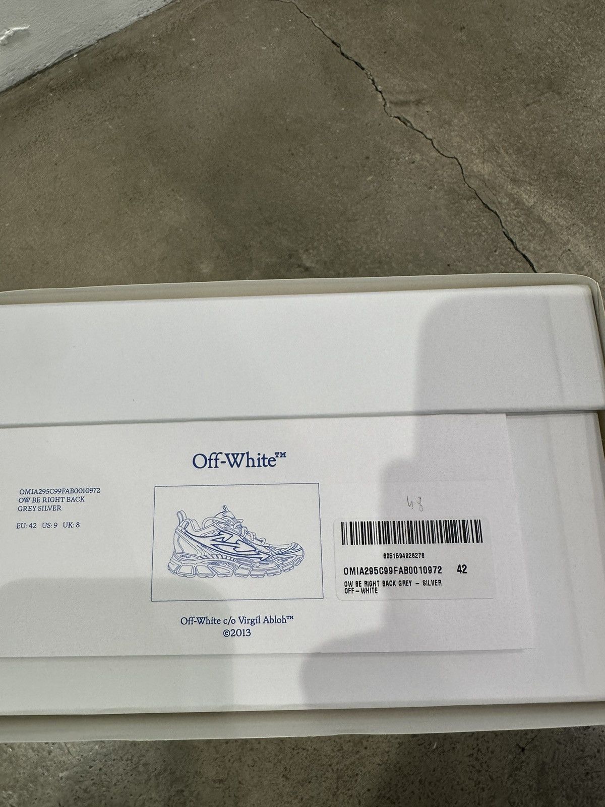 Off-White OFF-WHITE - Be Right Back Sneakers Grey Size US 9 / EU 42 - 10 Thumbnail