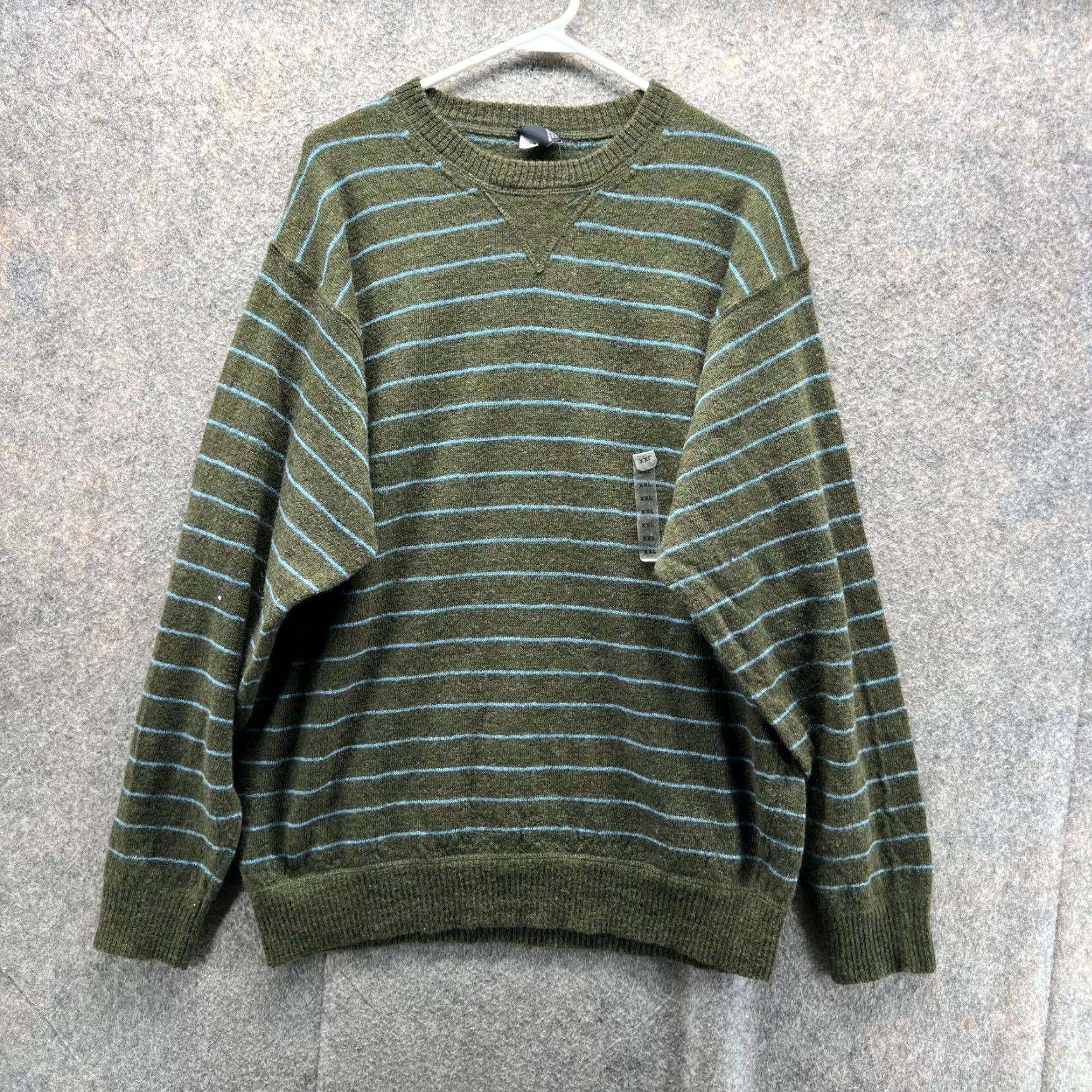 Gap VINTAGE Gap Sweater Men XXL Green Crewneck Pullover Striped Cotton Size US XXL / EU 58 / 5 - 2 Thumbnail
