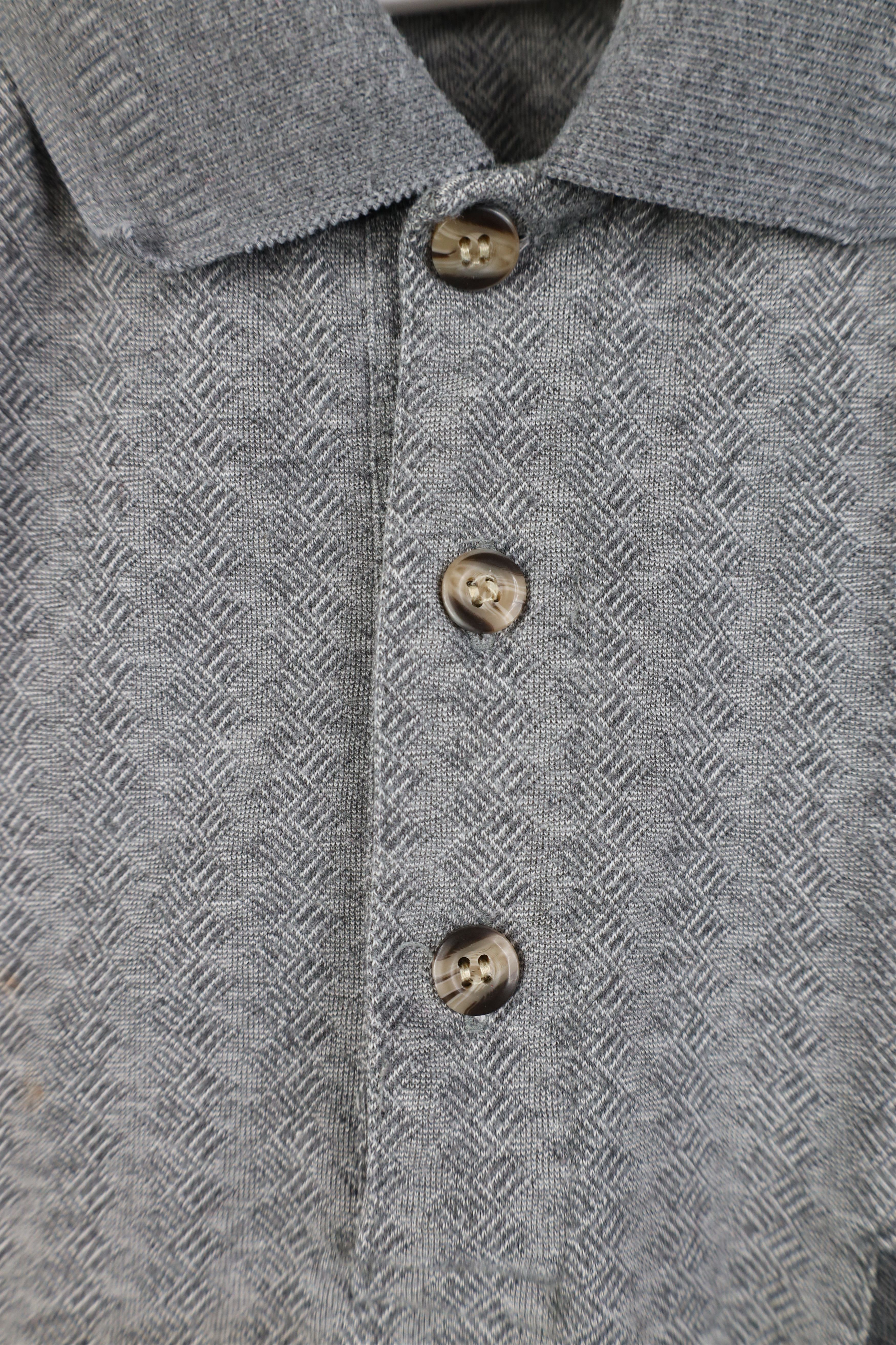 Vintage Vintage 90s Streetwear Geometric Pullover Polo Shirt Gray Size US L / EU 52-54 / 3 - 4 Thumbnail