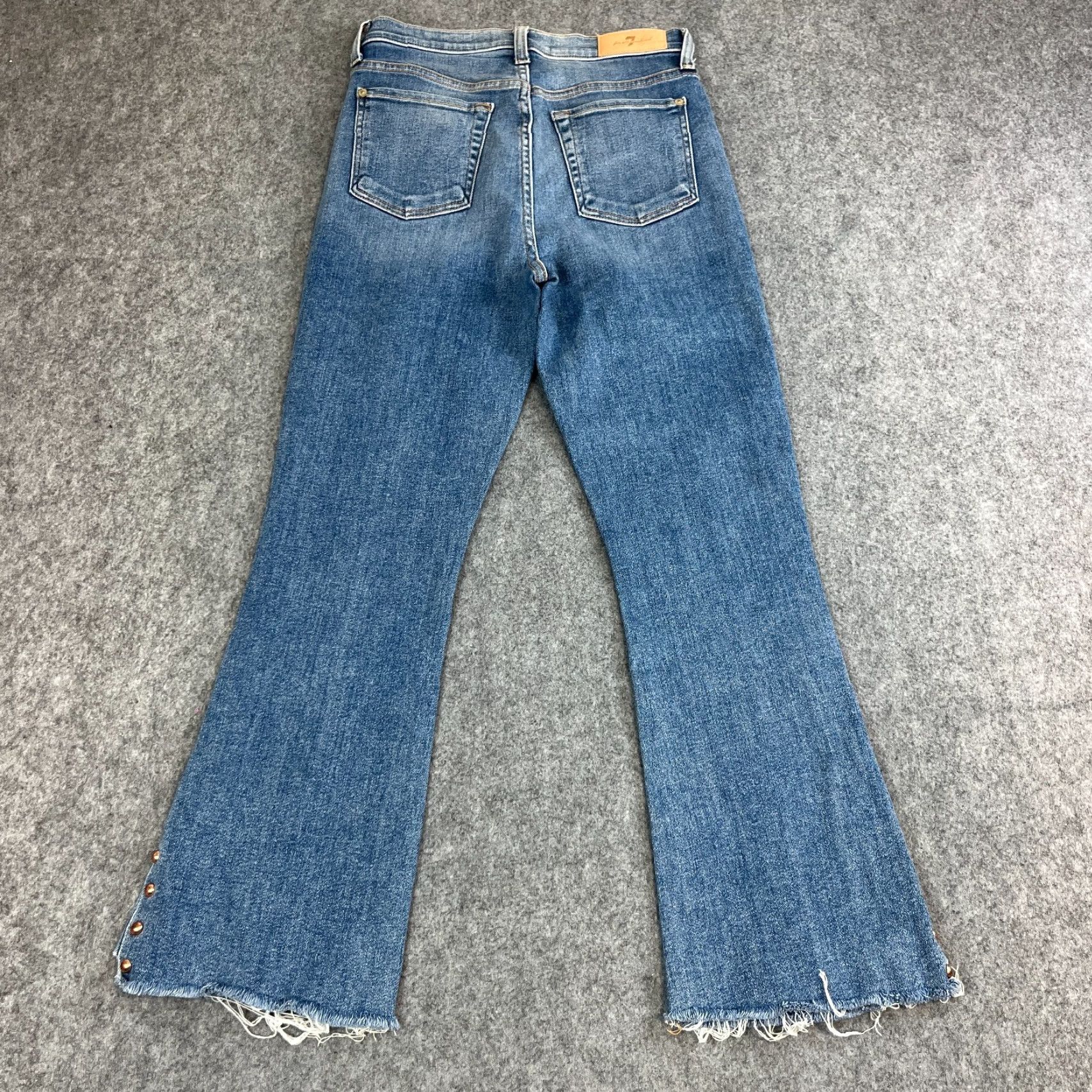 7 For All Mankind 7 For All Mankind Womens Jeans Bootcut Slim High Waist 8 Blue Denim 27 28in Inside Leg 28in 5-Pocket Styling Girls Womens Size 30" / US 8 / IT 44 - 2 Thumbnail
