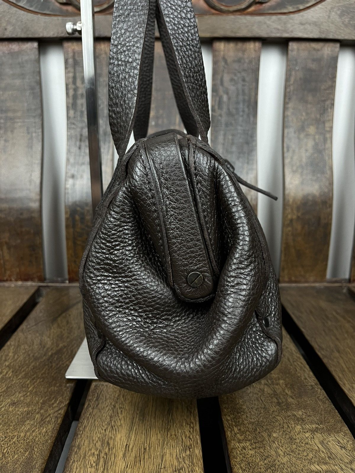 Miu Miu 90s Studded Grained Leather Shoulder Bag - Archive