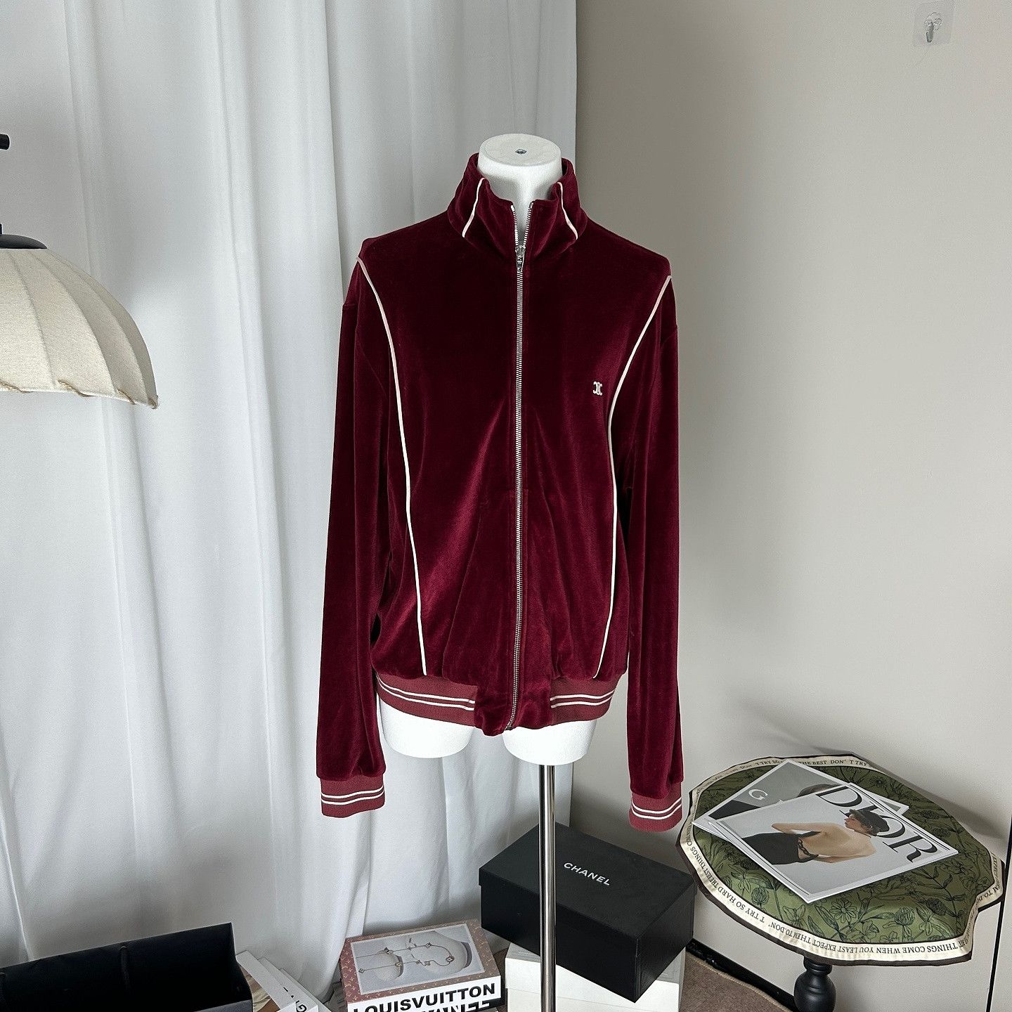 Celine Celine Velvet Triomphe Track Jacket Size M Size M / US 6-8 / IT 42-44 - 1 Thumbnail