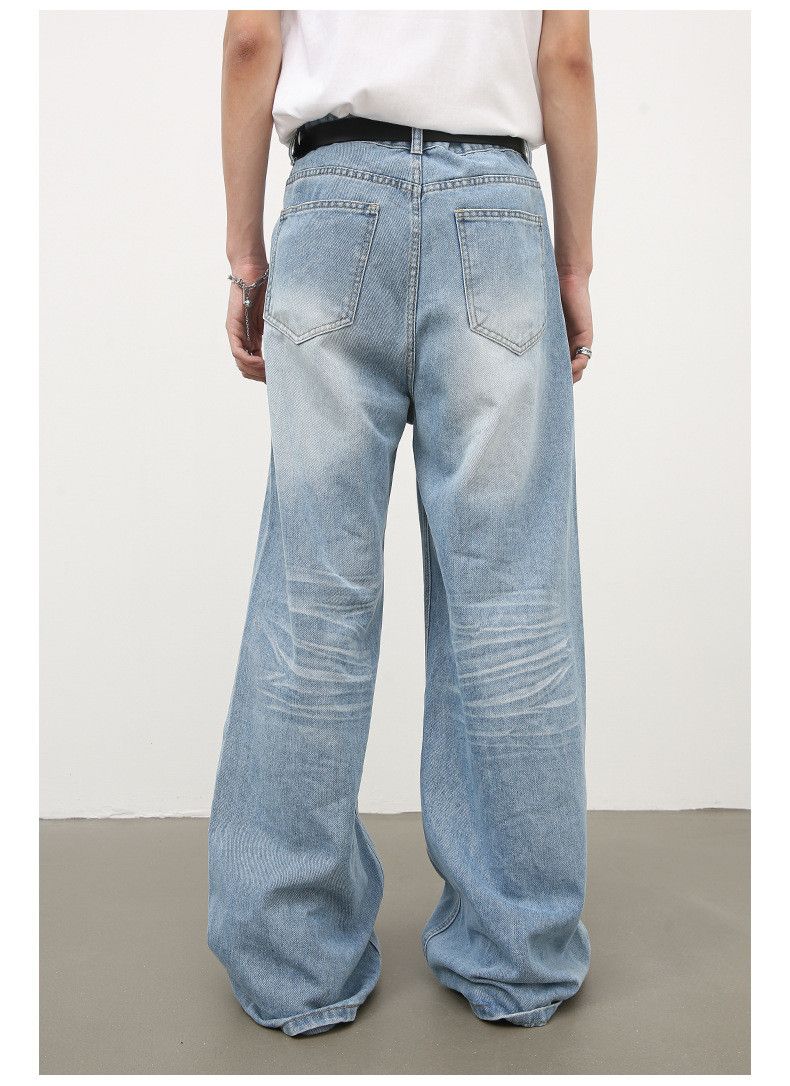 Japanese Brand × Jean Distressed washed straight loose wide leg jeans for men Size US 32 / EU 48 - 7 Thumbnail