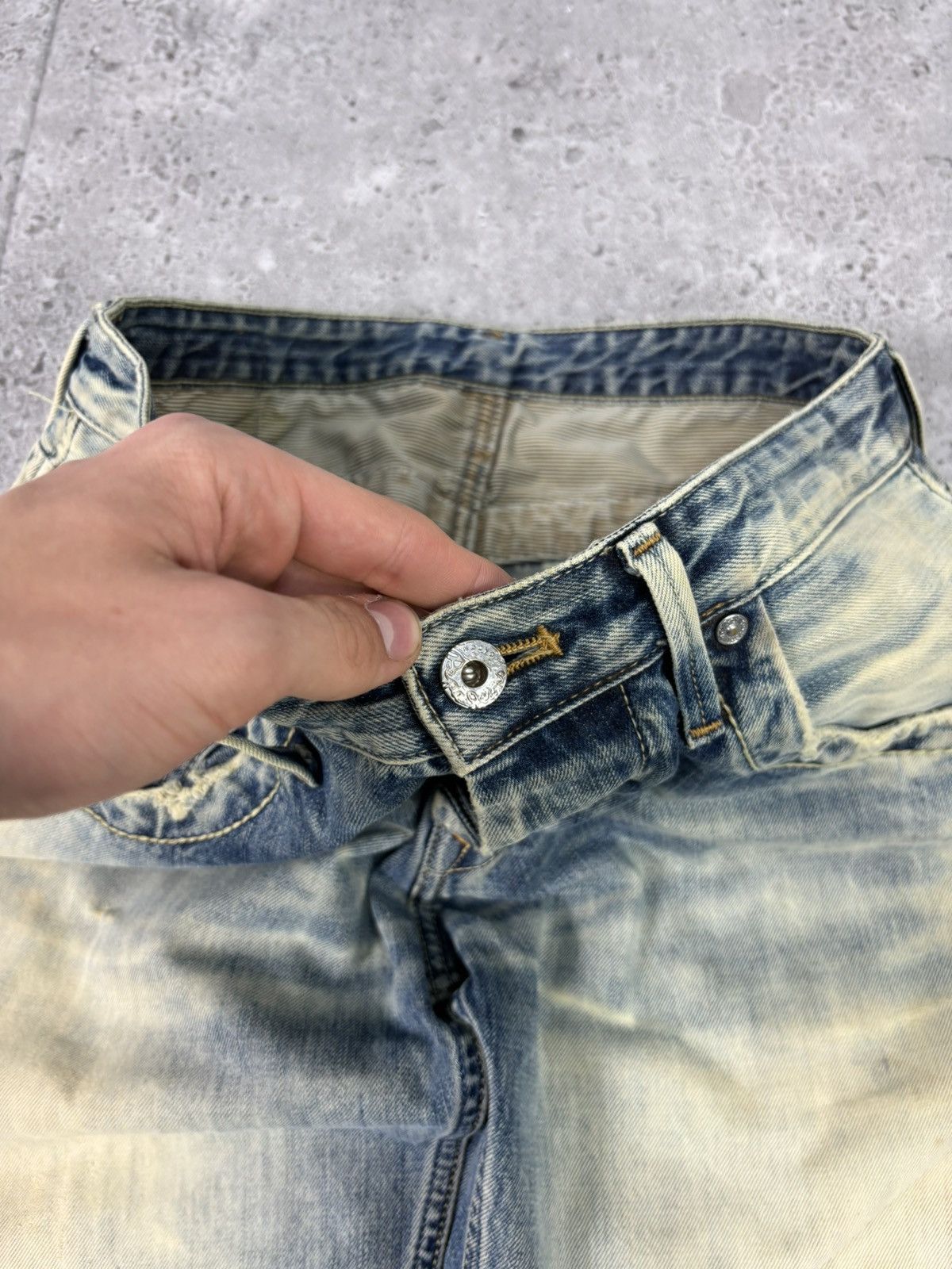 Japanese Brand × Pepe Jeans × Vintage Y2K Japan Denim Faddd Distressed Diesel Style Trendy WideLeg Size US 34 / EU 50 - 6 Thumbnail