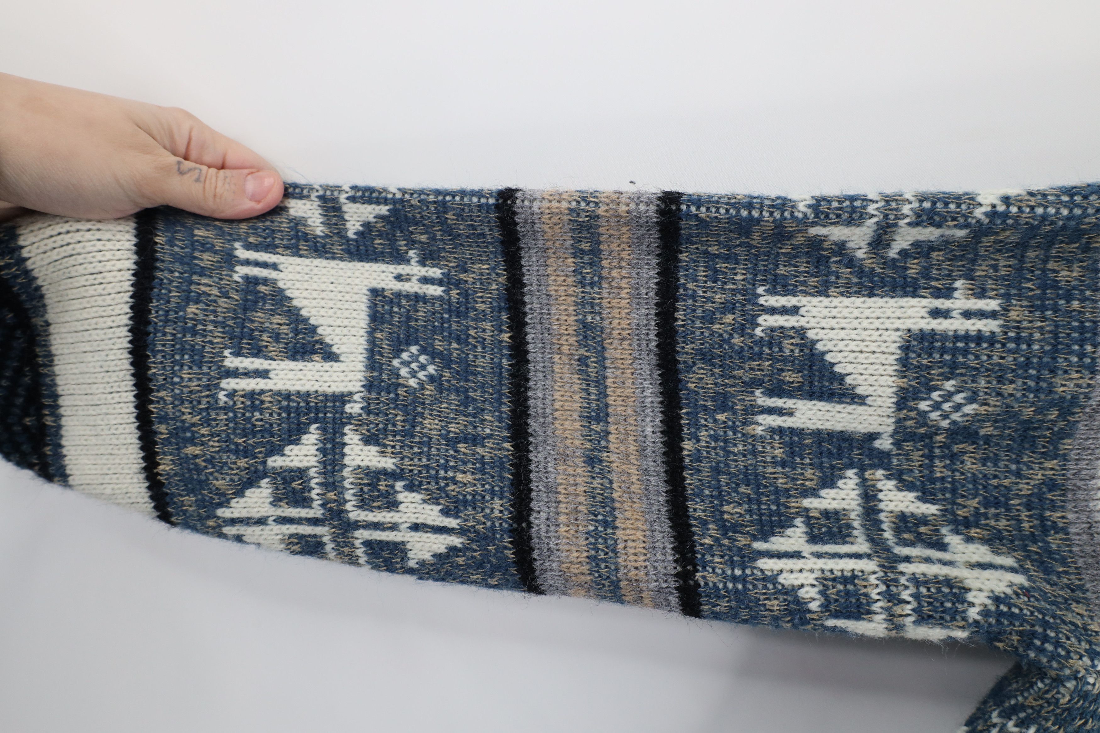 Vintage Vintage 70s Fair Isle Open Front Shawl Cardigan Sweater USA Size US XL / EU 56 / 4 - 7 Thumbnail