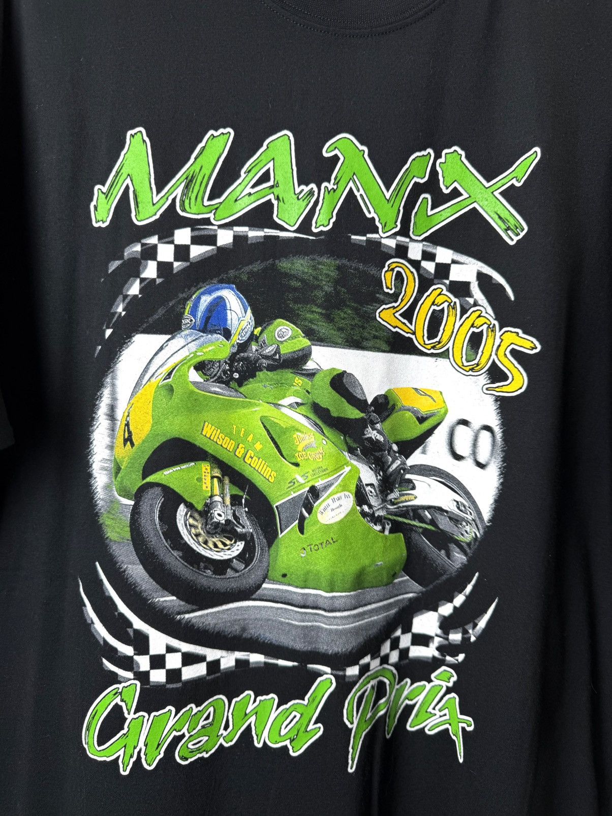 Vintage Vintage 2005 Kawasaki Ninja Racing T Shirt Manx Grand Prix Size US XL / EU 56 / 4 - 3 Thumbnail