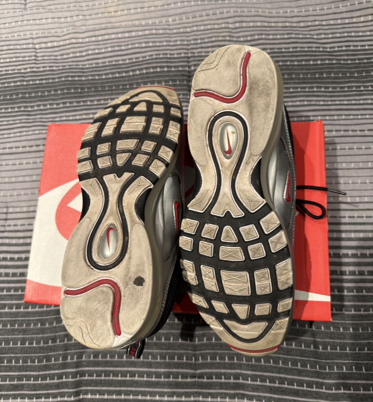 Nike Nike Air Max 97 Silver Black Size US 11.5 / EU 44-45 - 4 Thumbnail