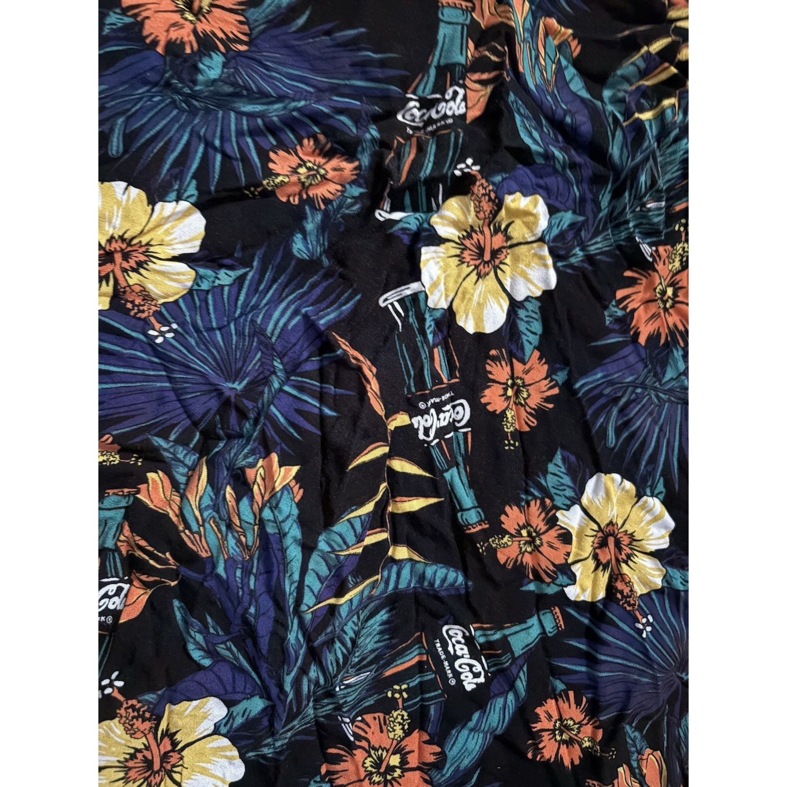 Coca Cola Coca-Cola Mens Tropical Short Sleeve Floral Button Shirt SzL Size US L / EU 52-54 / 3 - 4 Thumbnail