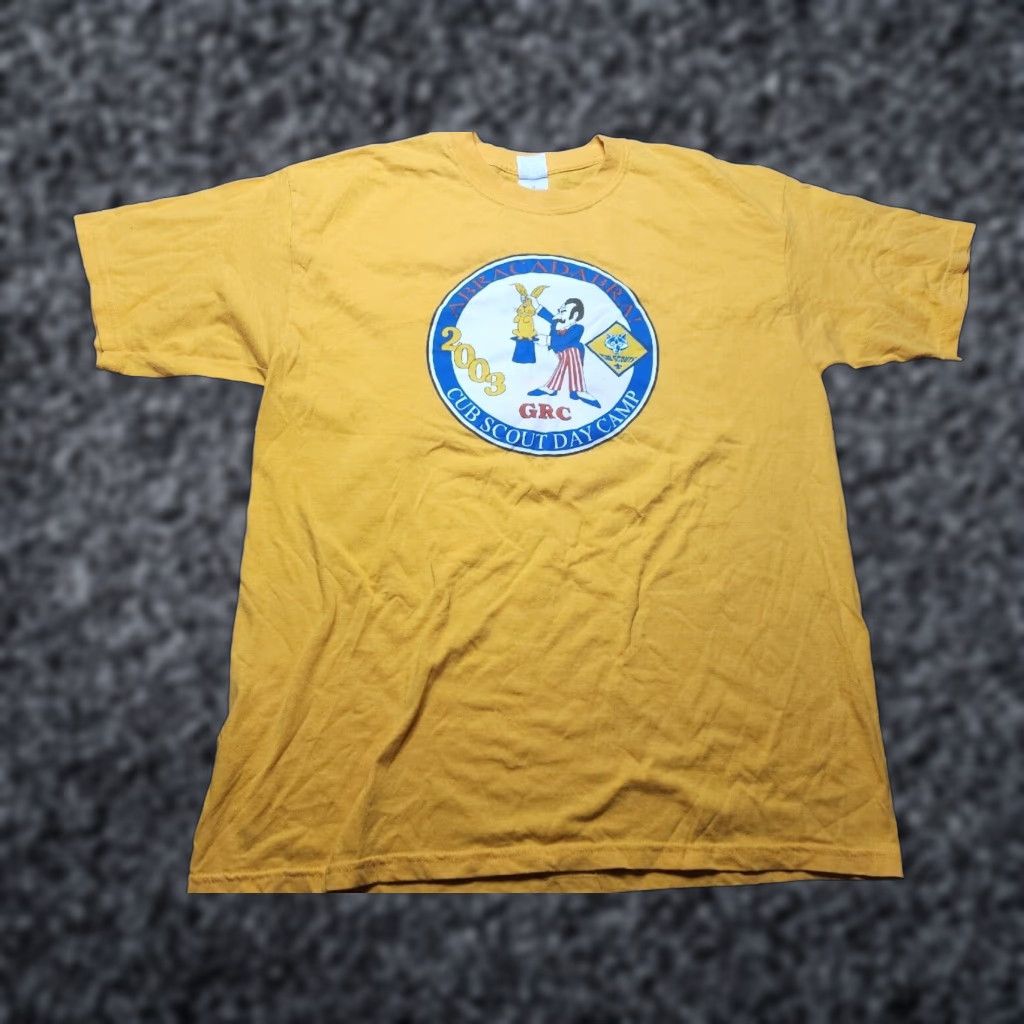 Vintage VINTAGE Cub Scouts Day Camp 2003 T Shirt Mens XL Yellow Short Sleeve Crew Neck 90s Retro Graphic Print US Made Size US XL / EU 56 / 4 - 1 Thumbnail