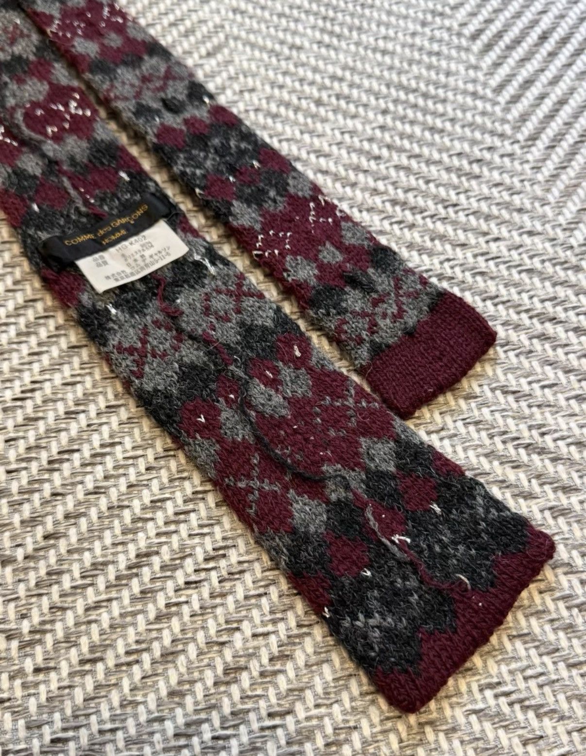 Comme des Garcons COMME des GARÇONS Marled Jacquard Knit Tie K24 Size ONE SIZE - 4 Thumbnail