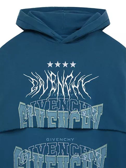 Givenchy o1mle0125 Double Layered Hoodie In Felpa in Blue Size US M / EU 48-50 / 2 - 4 Thumbnail