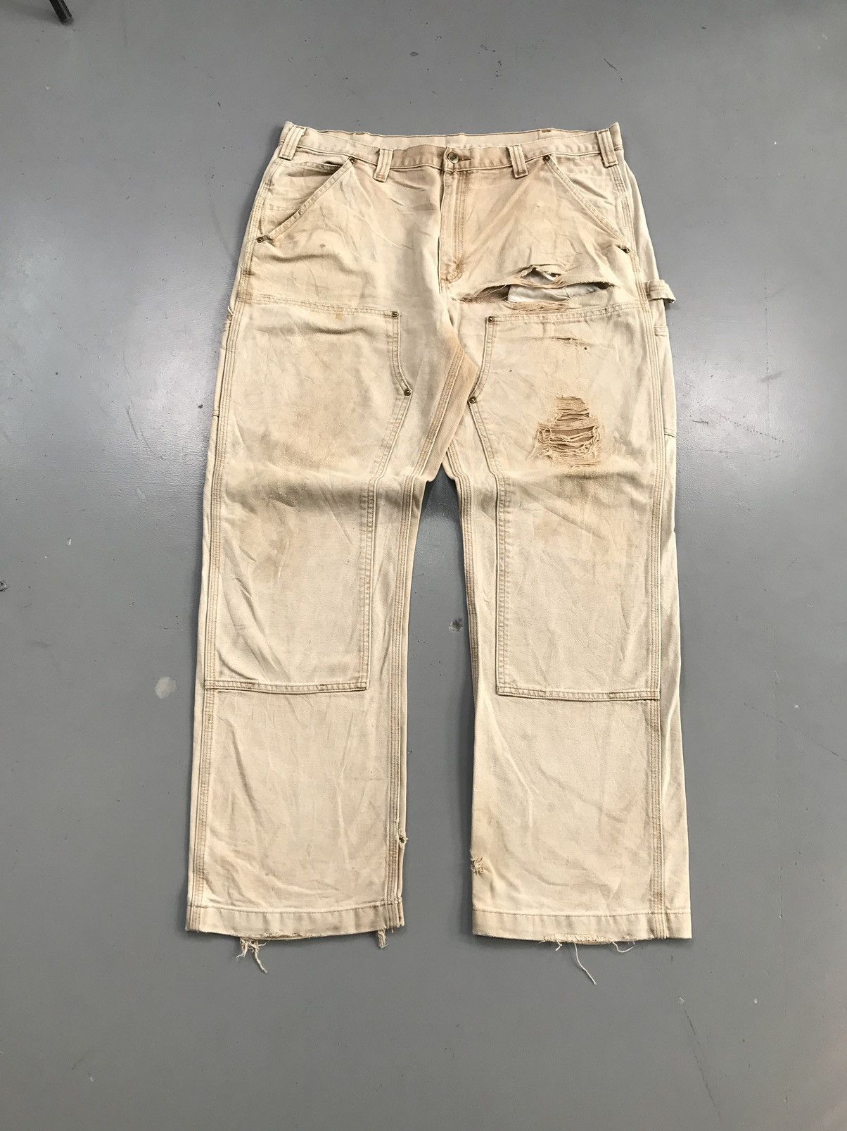 Sun faded Carhartt Double knee denim S.W.U.N. Faded Double Knee Pants