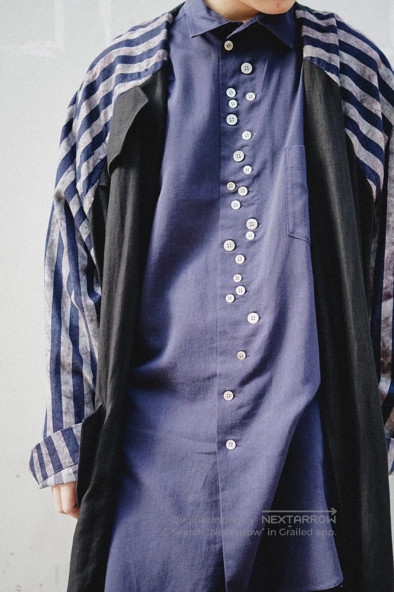 Yohji Yamamoto Yohji Yamamoto Striped Sleeve Linen Coat. Size US M / EU 48-50 / 2 - 6 Thumbnail